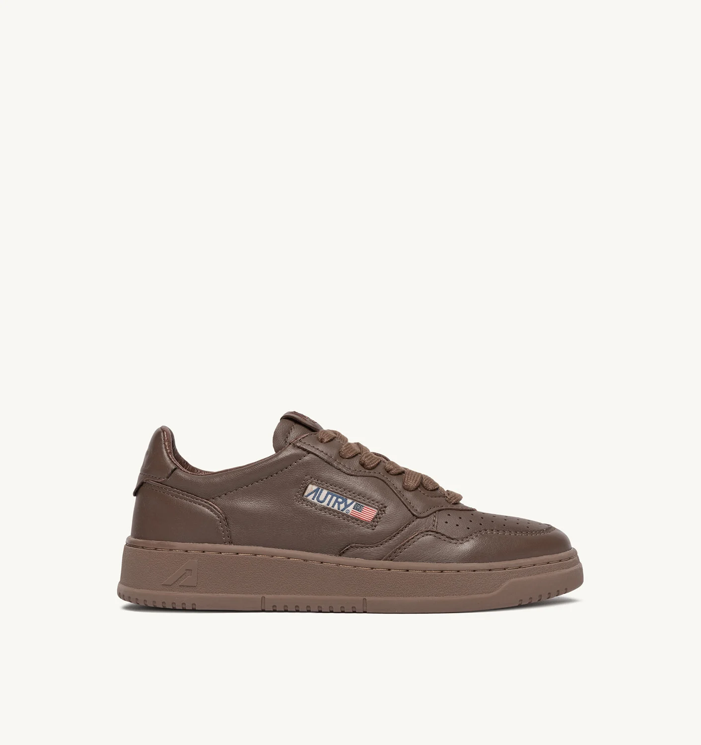 MEDALIST LOW SNEAKERS IN MATTE PATRIDGE LEATHER AND SHEARLING