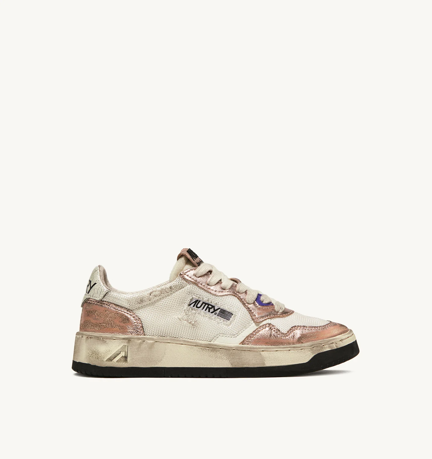 MEDALIST LOW SUPER VINTAGE SNEAKERS IN MESH AND SUEDE COLOR WHITE AND PINK