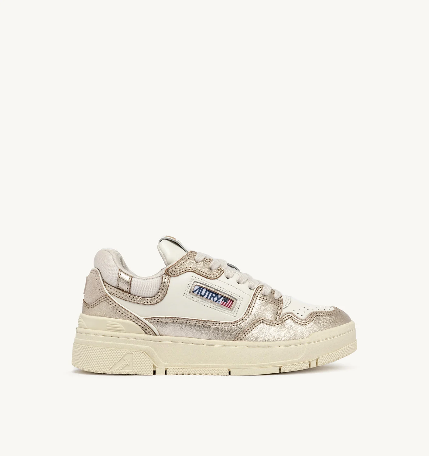 CLC LOW SNEAKERS IN PLATINUM LEATHER AND SUEDE