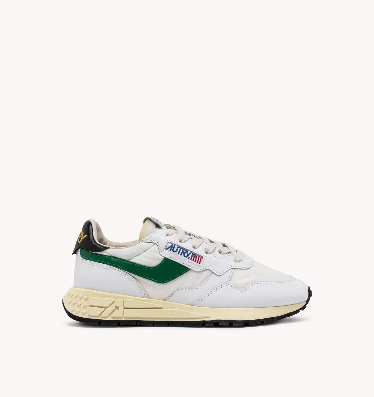 REELWIND LOW SNEAKERS IN NYLON AND LEATHER COLOR WHITE BLACK AND GREEN