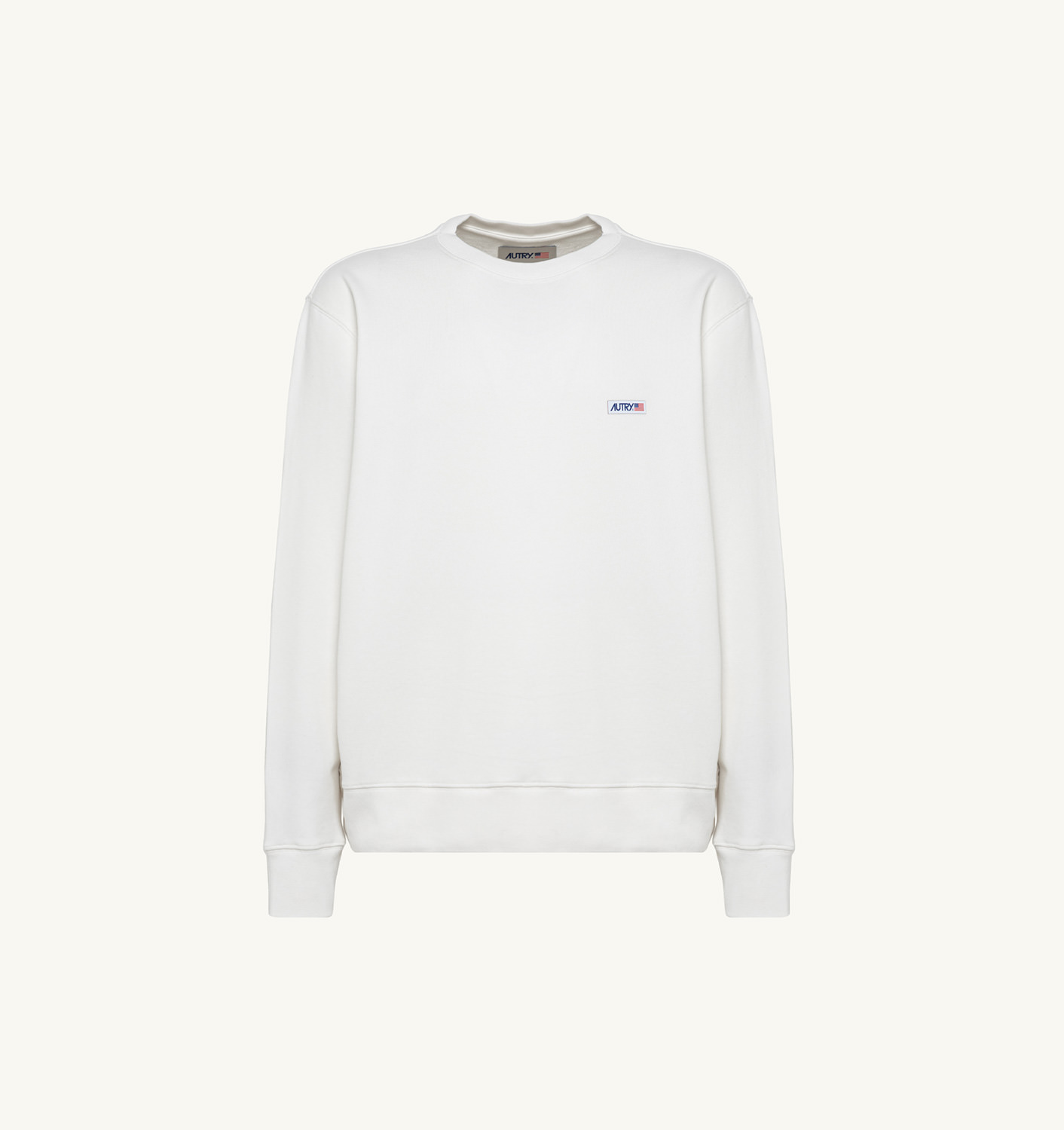 CREW NECK SWEATSHIRT IN WHITE COTTON