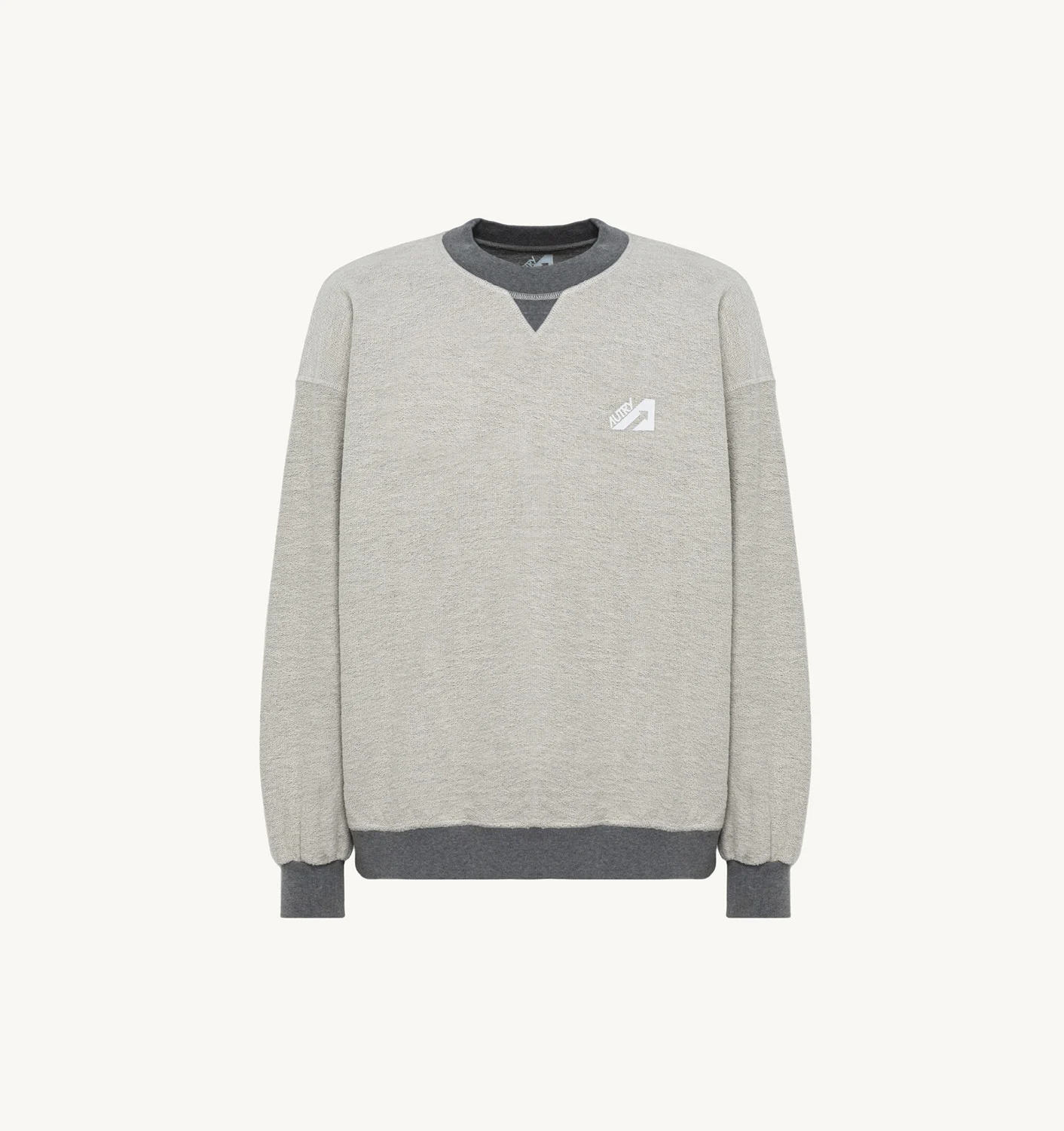 SWEATSHIRT IN MELANGE GRAY COTTON JERSEY