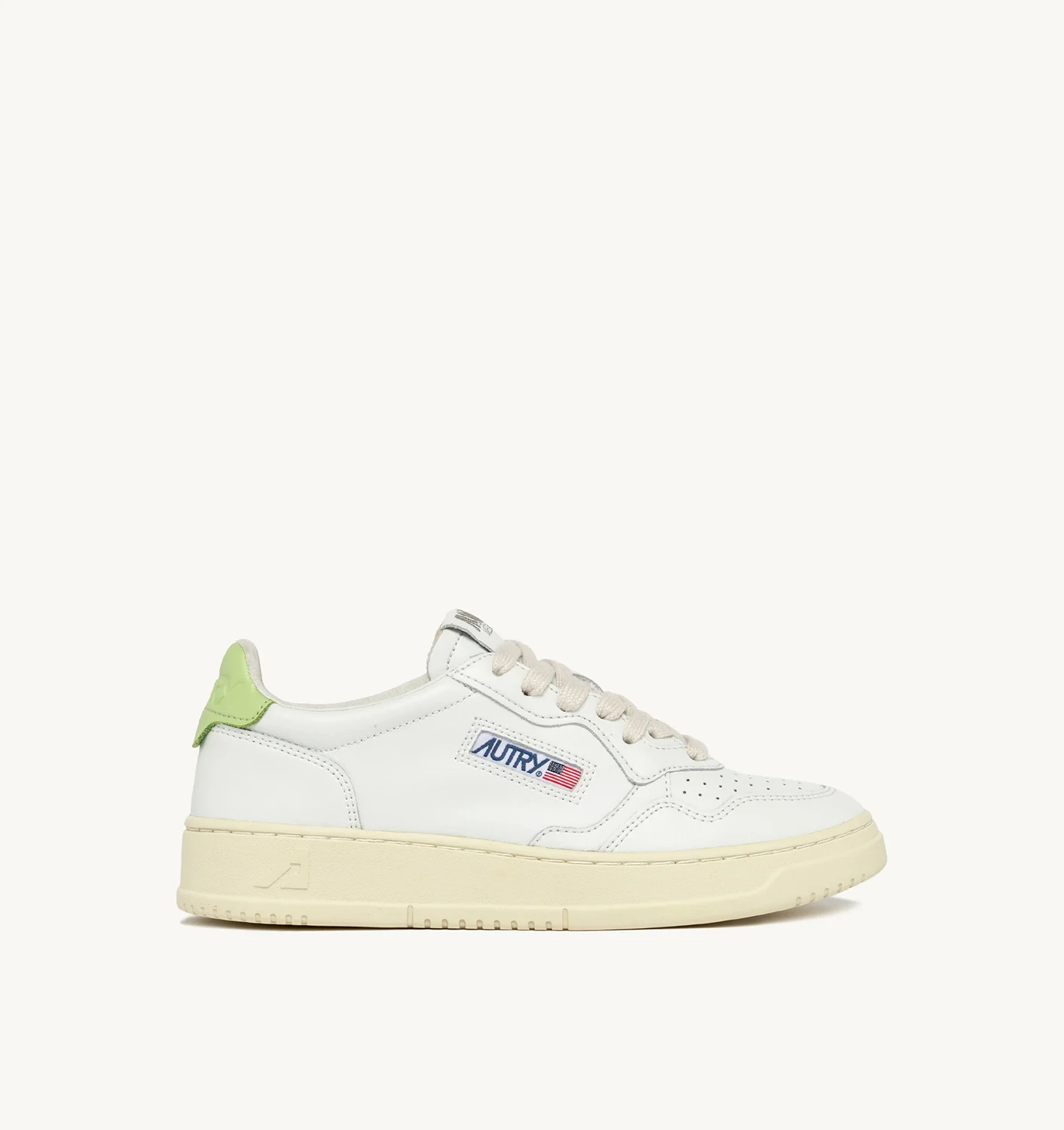 MEDALIST LOW SNEAKERS IN LEATHER COLOR WHITE AND GREEN