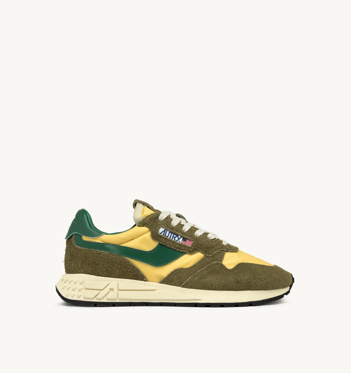 REELWIND LOW SNEAKERS IN AMAZON AND MILITARY GREEN NYLON AND SUEDE