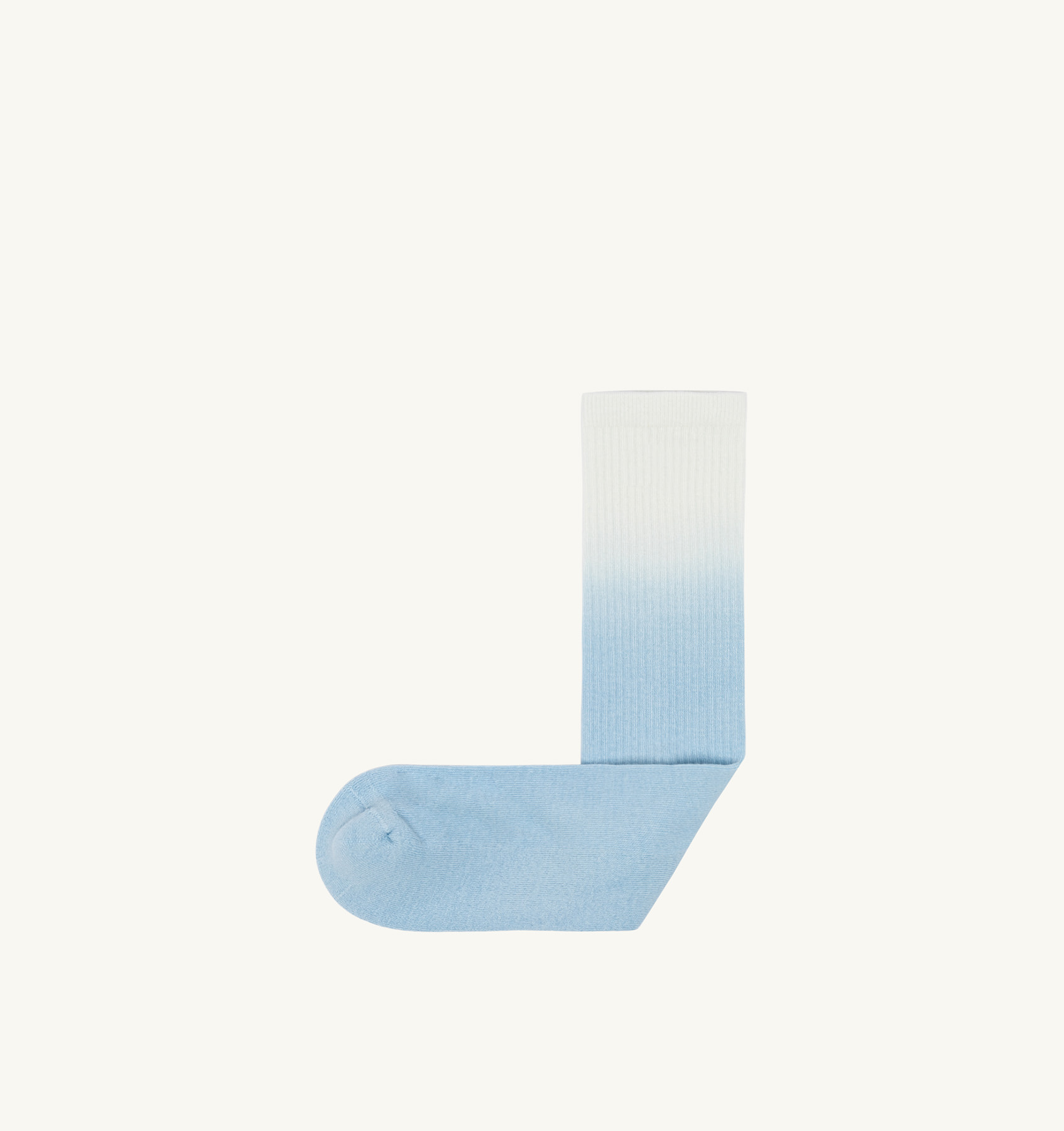 EMBROIDERY SOCKS IN GRADIENT WHITE AND AZURE COTTON TERRY