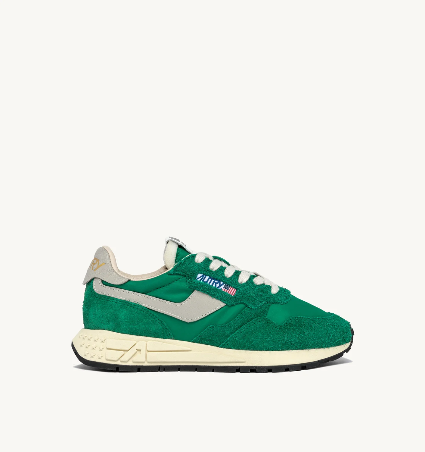 REELWIND LOW SNEAKERS IN GREEN NYLON AND SUEDE