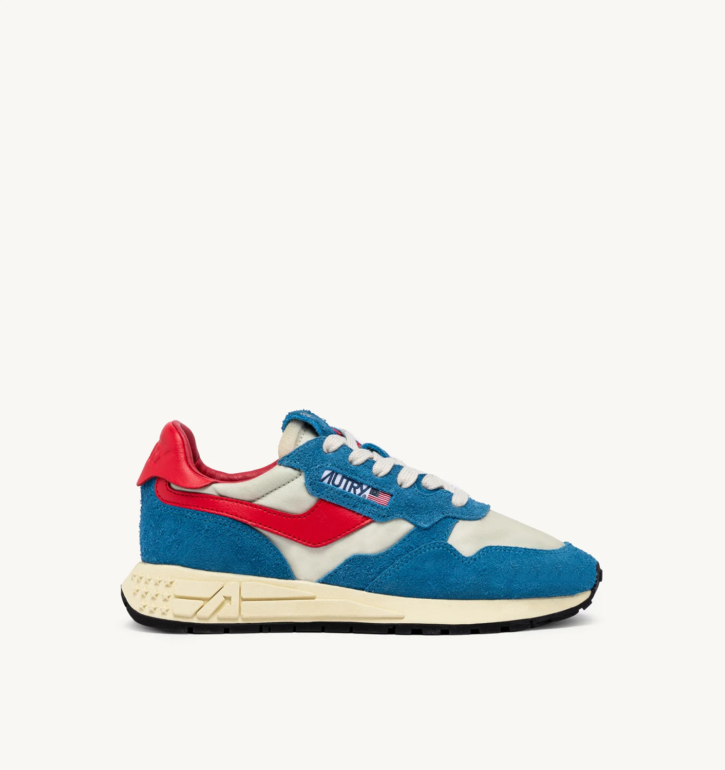 REELWIND LOW SNEAKERS IN BLUE AND RED NYLON AND SUEDE
