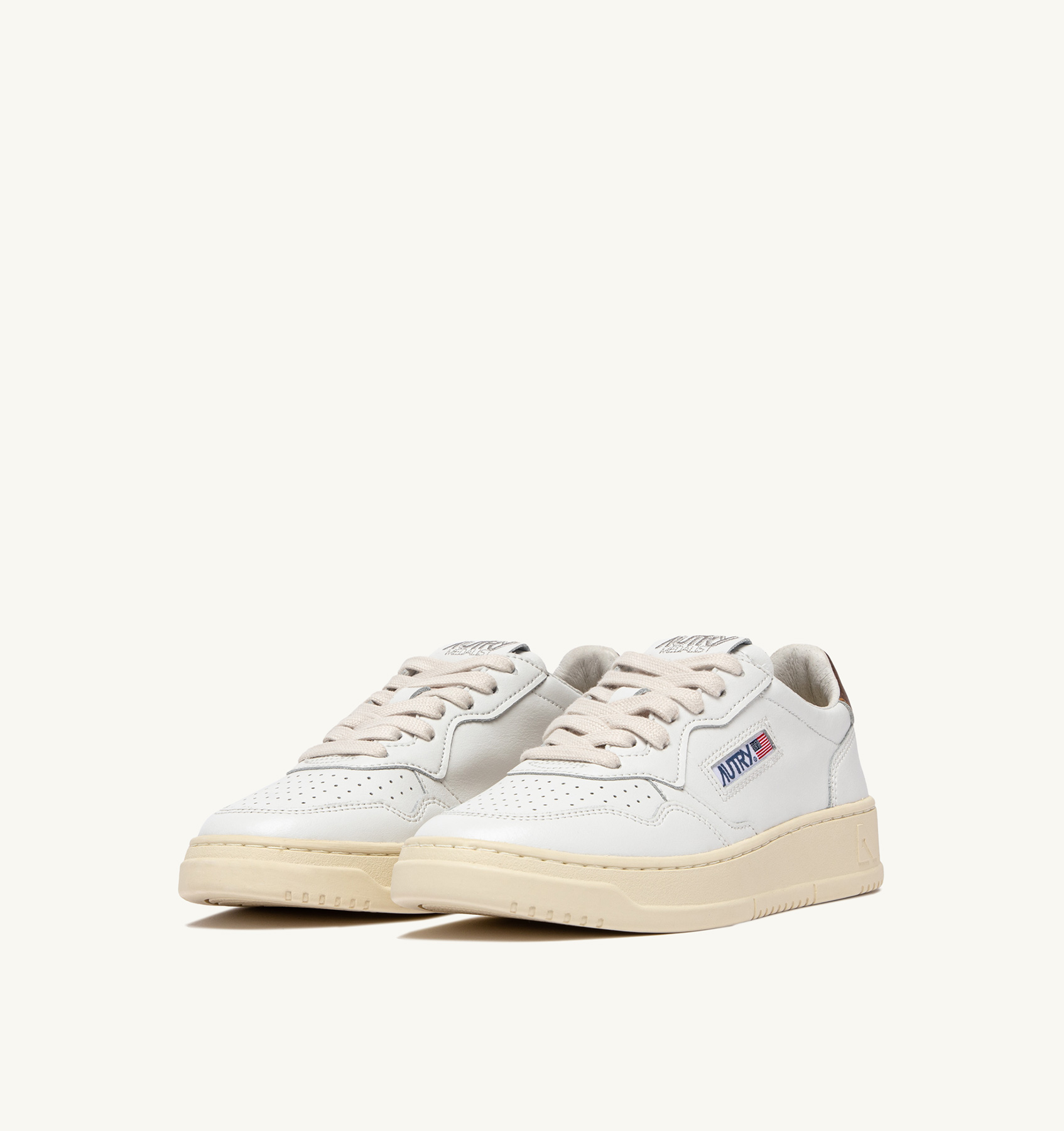MEDALIST LOW SNEAKERS IN LEATHER COLOR WHITE AND BRONZE