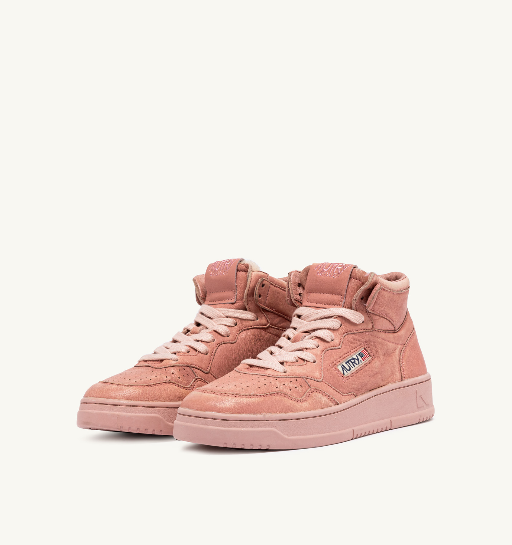 MEDALIST MID SNEAKERS IN NAPA LEATHER COLOR PEACH BEIGE