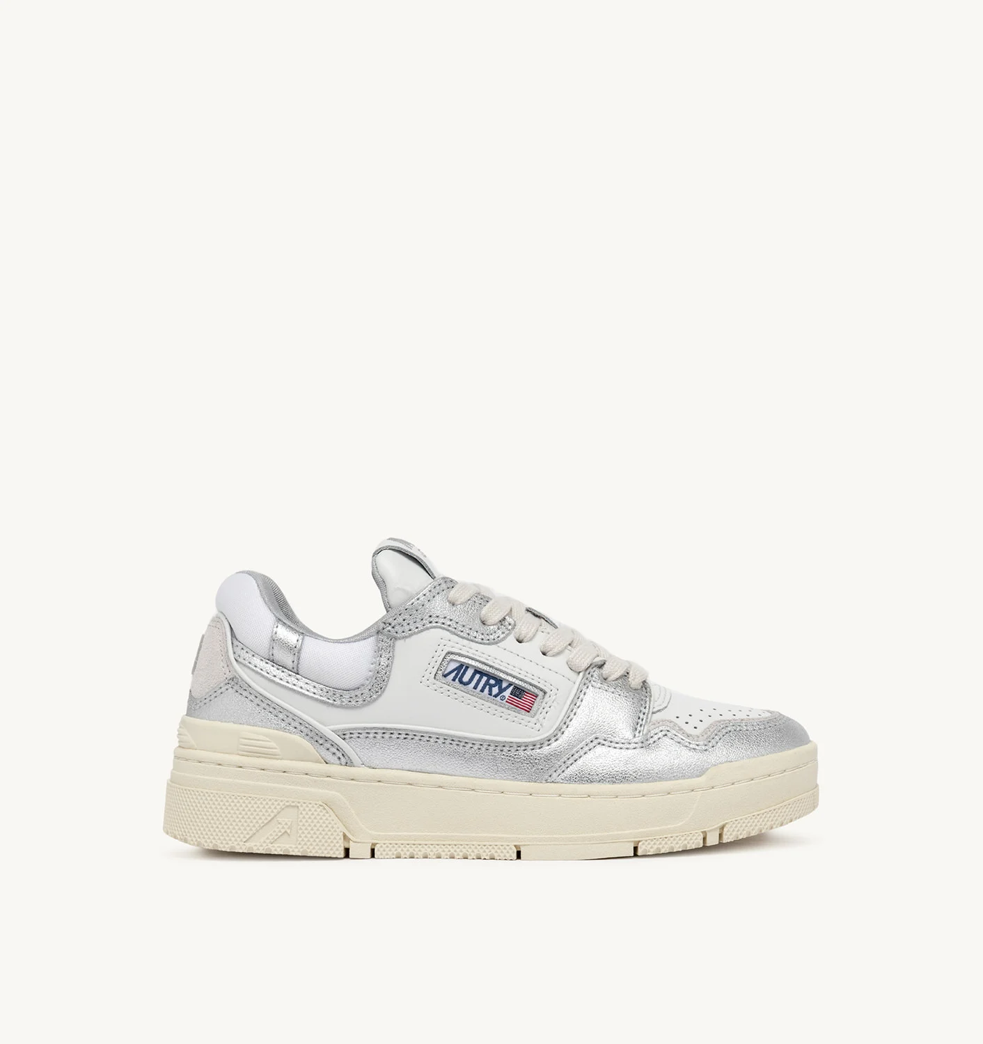 CLC LOW SNEAKERS IN SILVER-TONE LEATHER