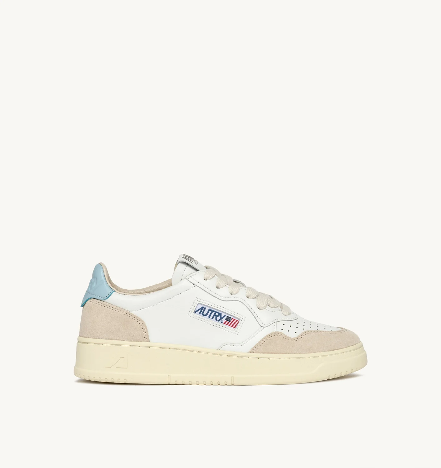 MEDALIST LOW SNEAKERS IN SUEDE AND LEATHER COLOR WHITE AND LIGHT BLUE