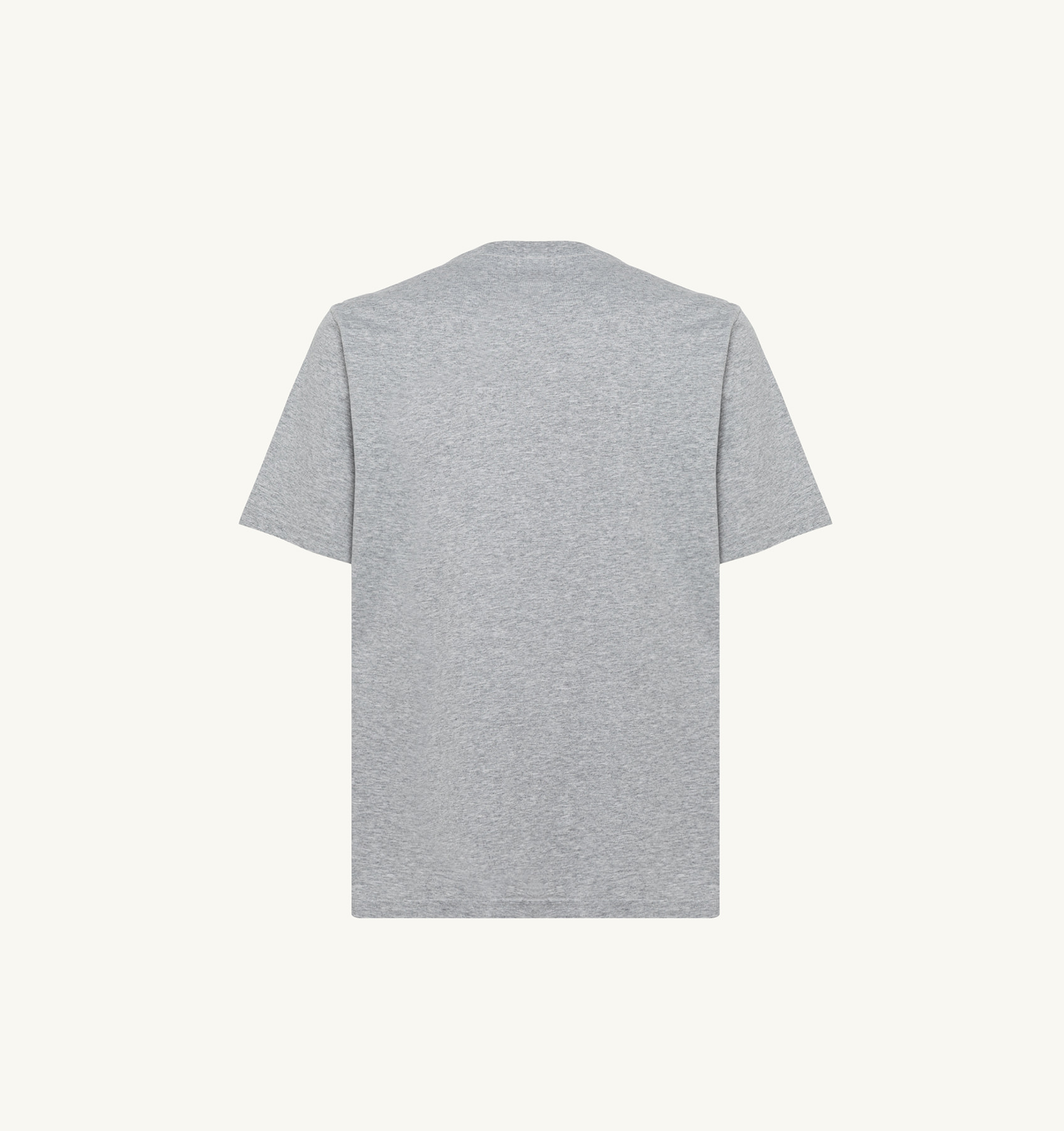 LABEL T-SHIRT IN MELANGE COTTON JERSEY