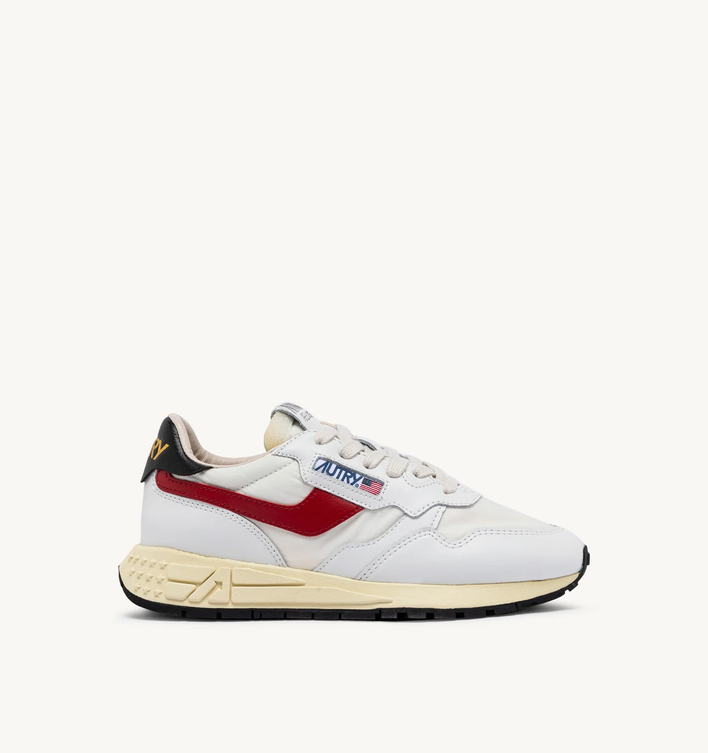 REELWIND LOW SNEAKERS IN NYLON AND LEATHER COLOR WHITE BLACK AND RED