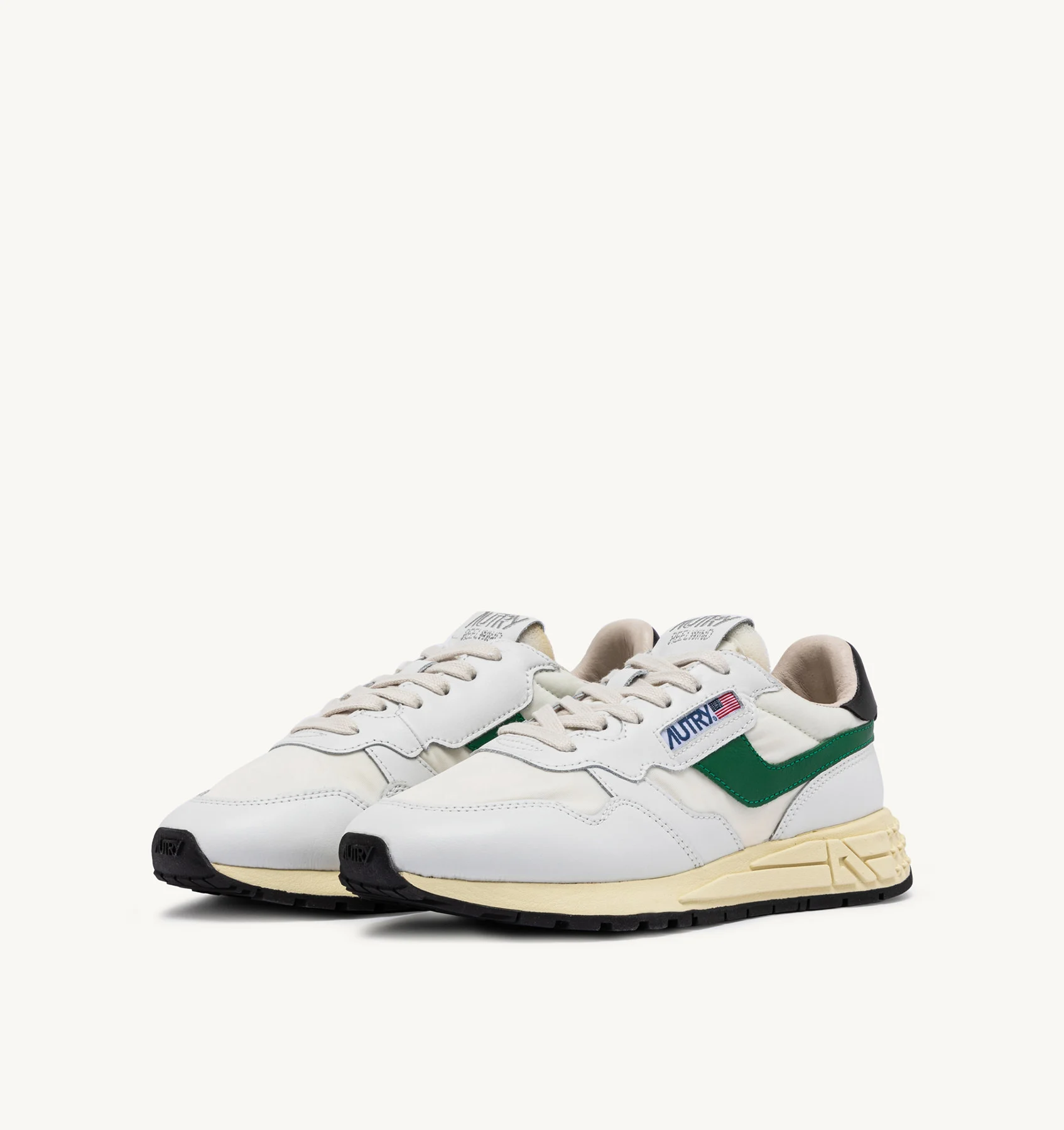REELWIND LOW SNEAKERS IN NYLON AND LEATHER COLOR WHITE BLACK AND GREEN