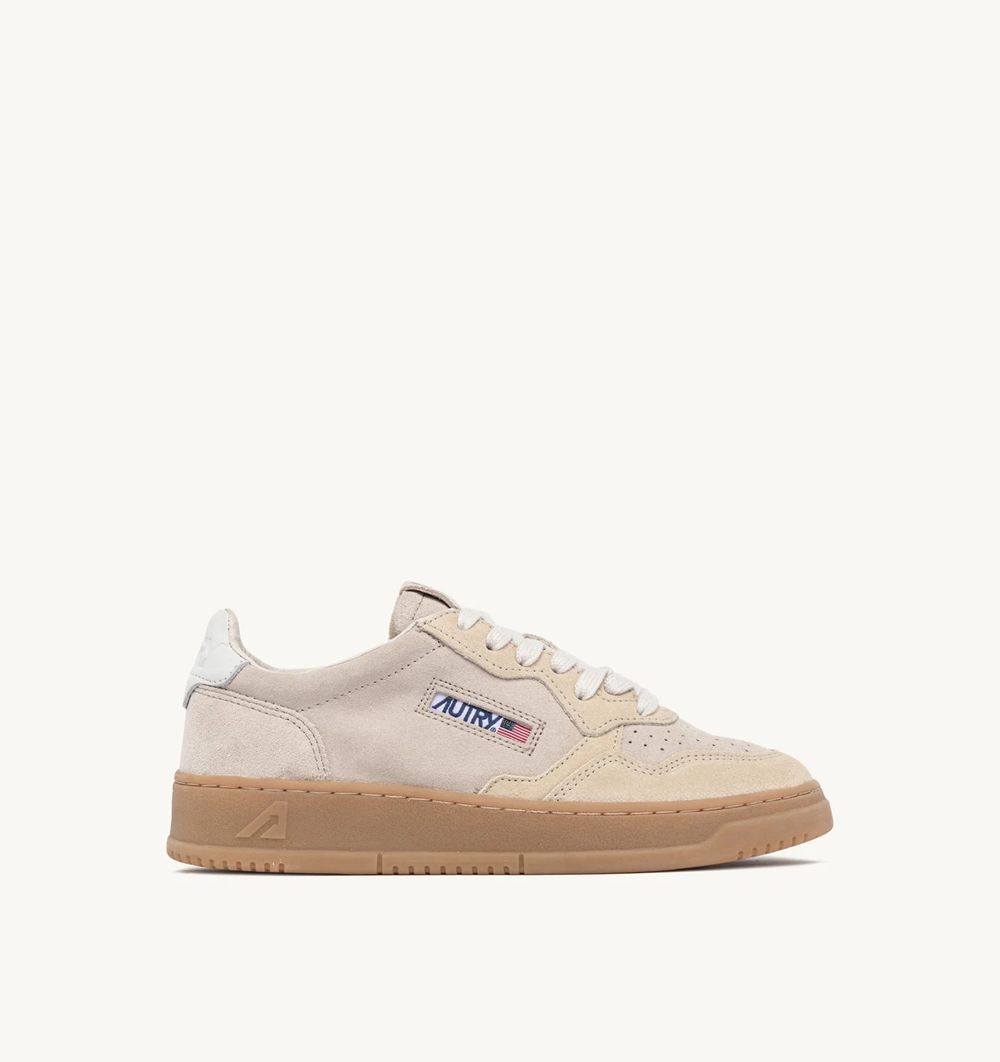 MEDALIST LOW SNEAKERS IN OFF-WHITE AND BEIGE SUEDE