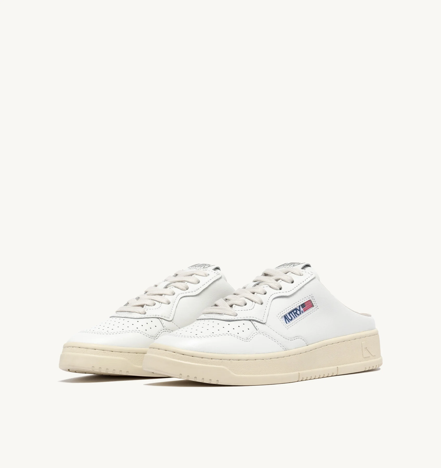 MEDALIST SABOT SNEAKERS IN WHITE LEATHER