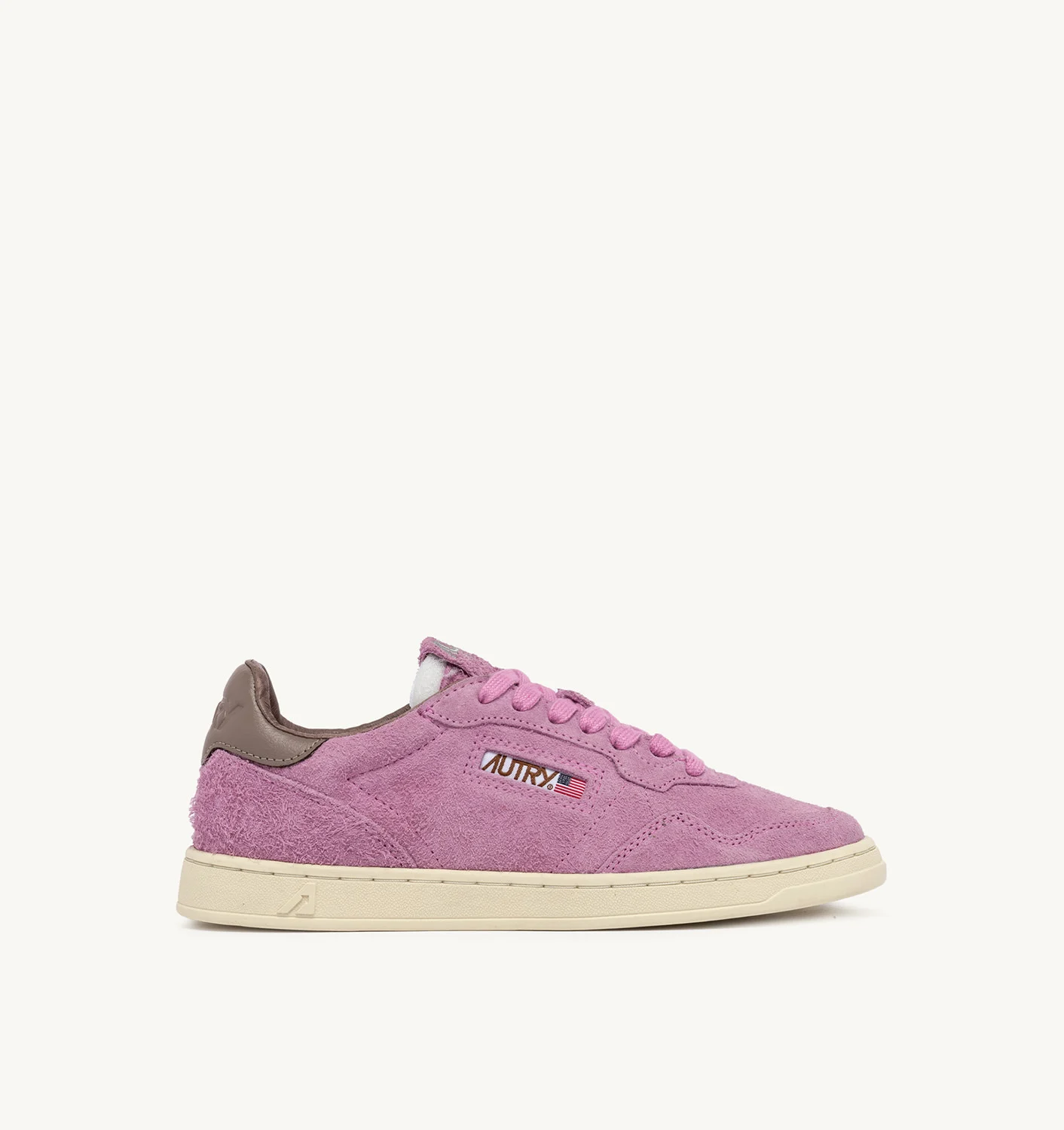 NEW FLAT LOW SNEAKERS IN FUCHSIA AND SLATE SUEDE