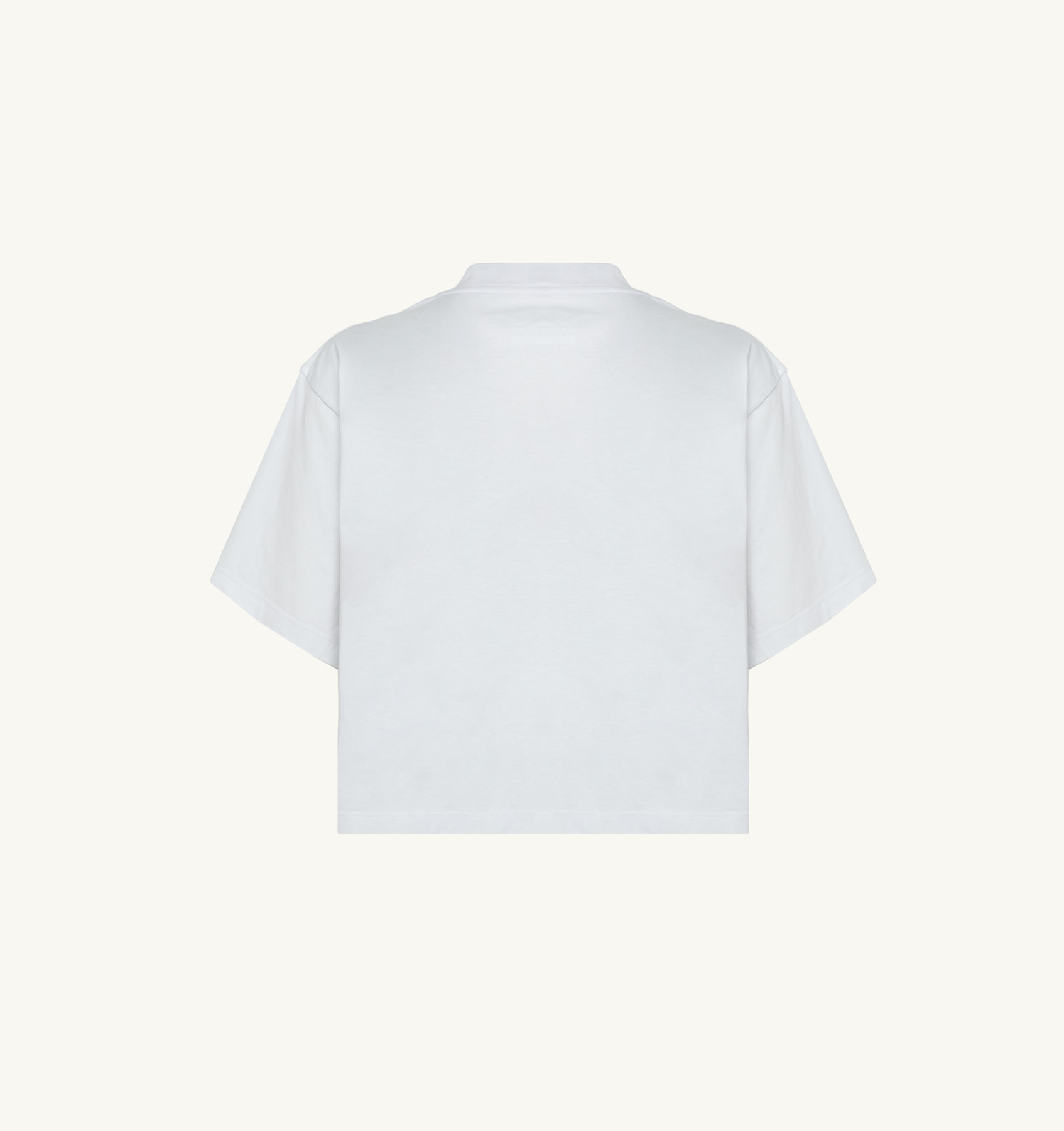 CROPPED T-SHIRT IN WHITE COTTON JERSEY