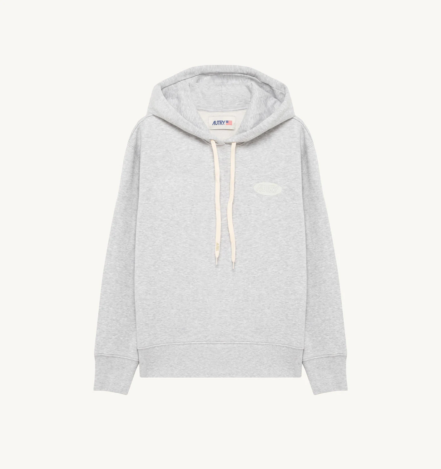 HOODIE IN GRAY JERSEY WITH PRINTED LOGO