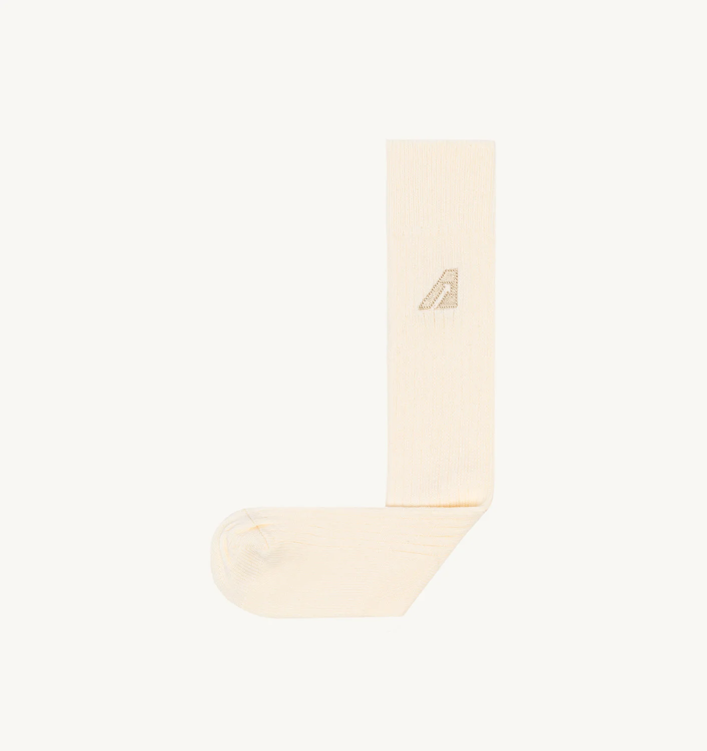 COTTON KNIT SOCKS WITH EMBROIDERY LOGO COLOR IVORY WHITE