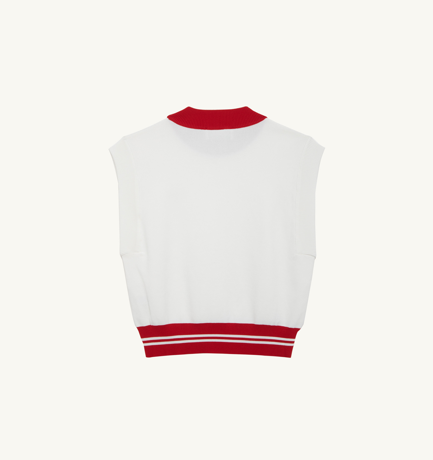 BOXY FIT VEST IN VISCOSE COLOR WHITE RED