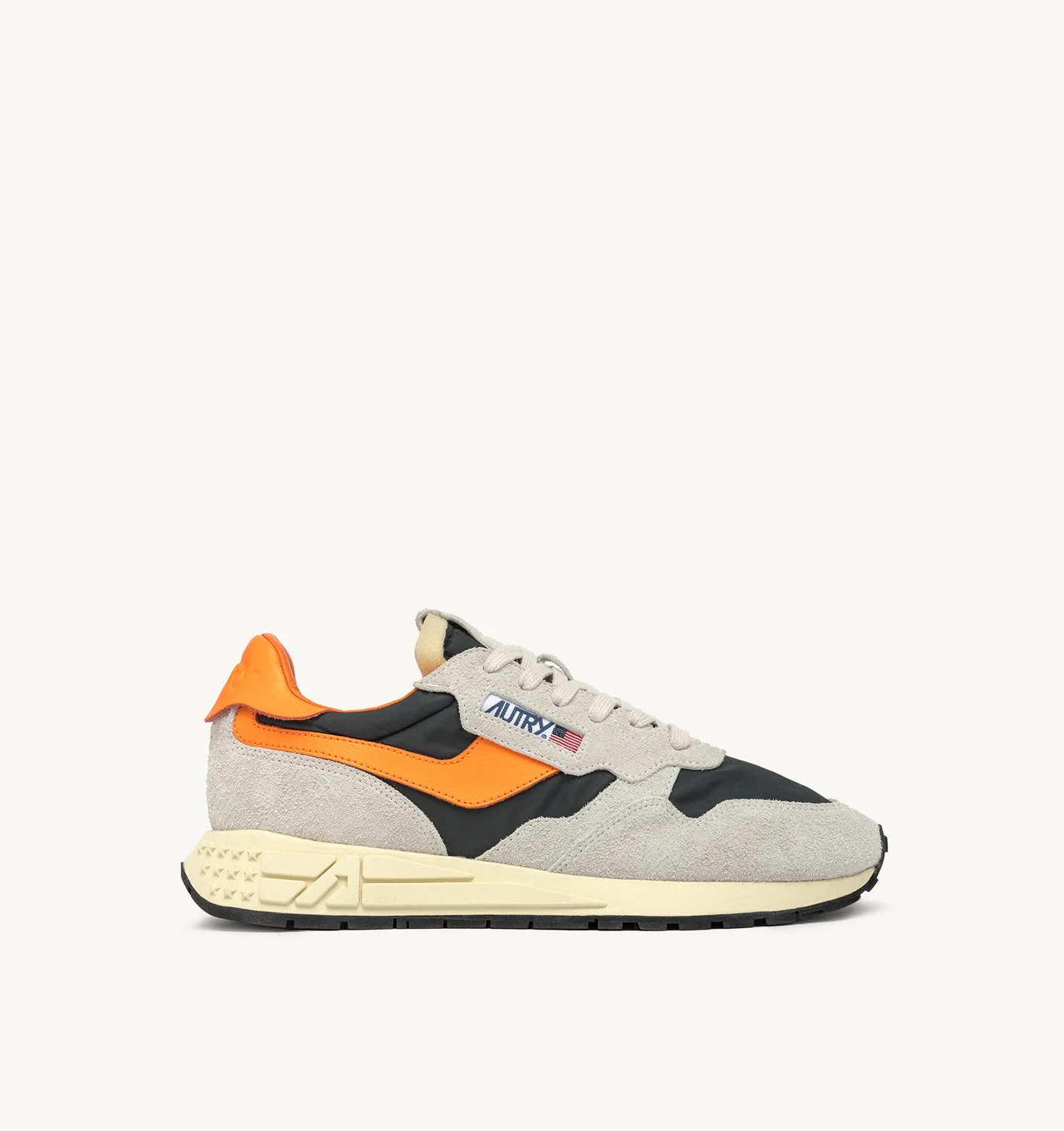 REELWIND LOW SNEAKERS IN WHITE AND ORANGE NYLON AND SUEDE
