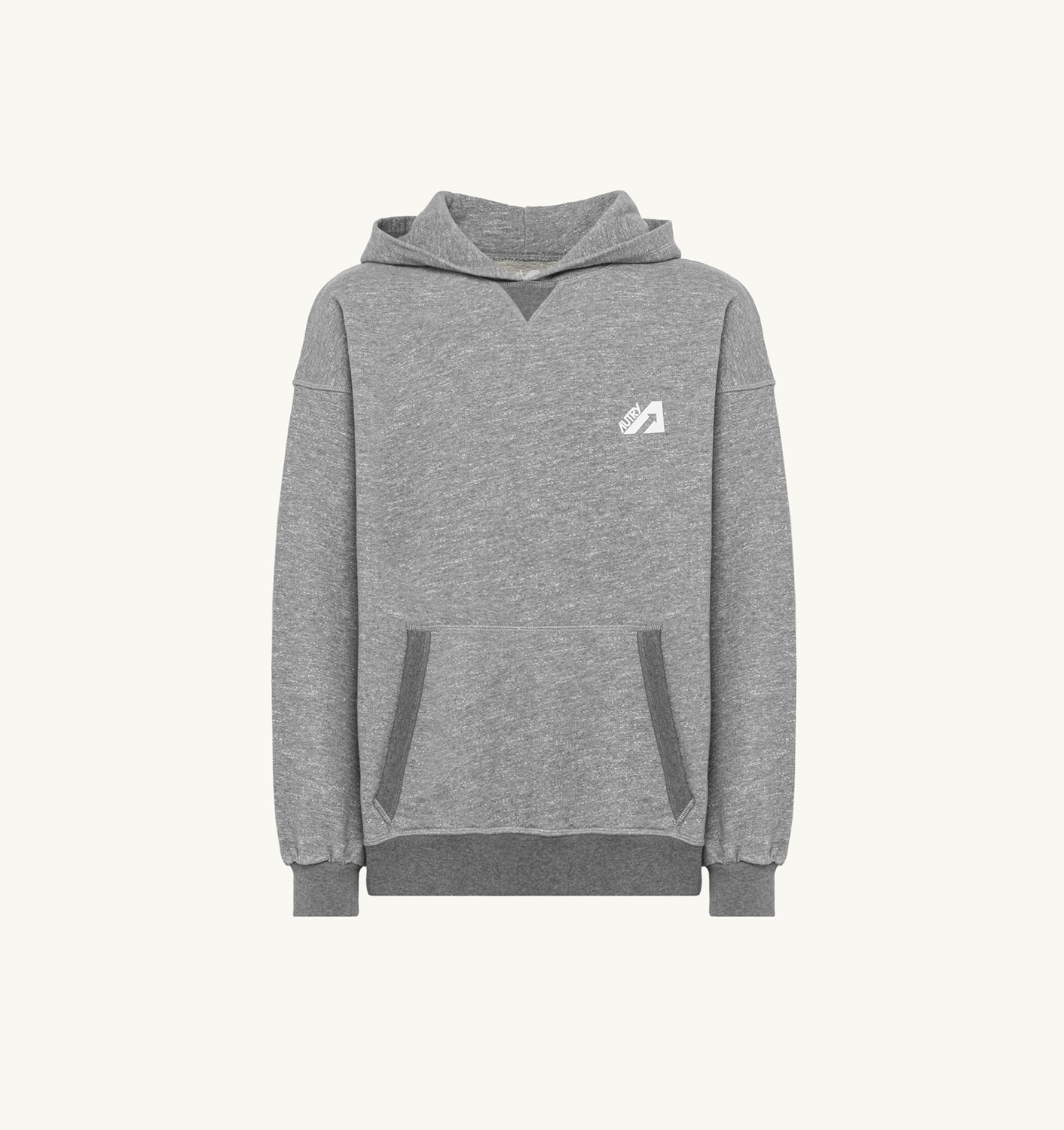 HOODED SWEATSHIRT IN MELANGE GRAY COTTON