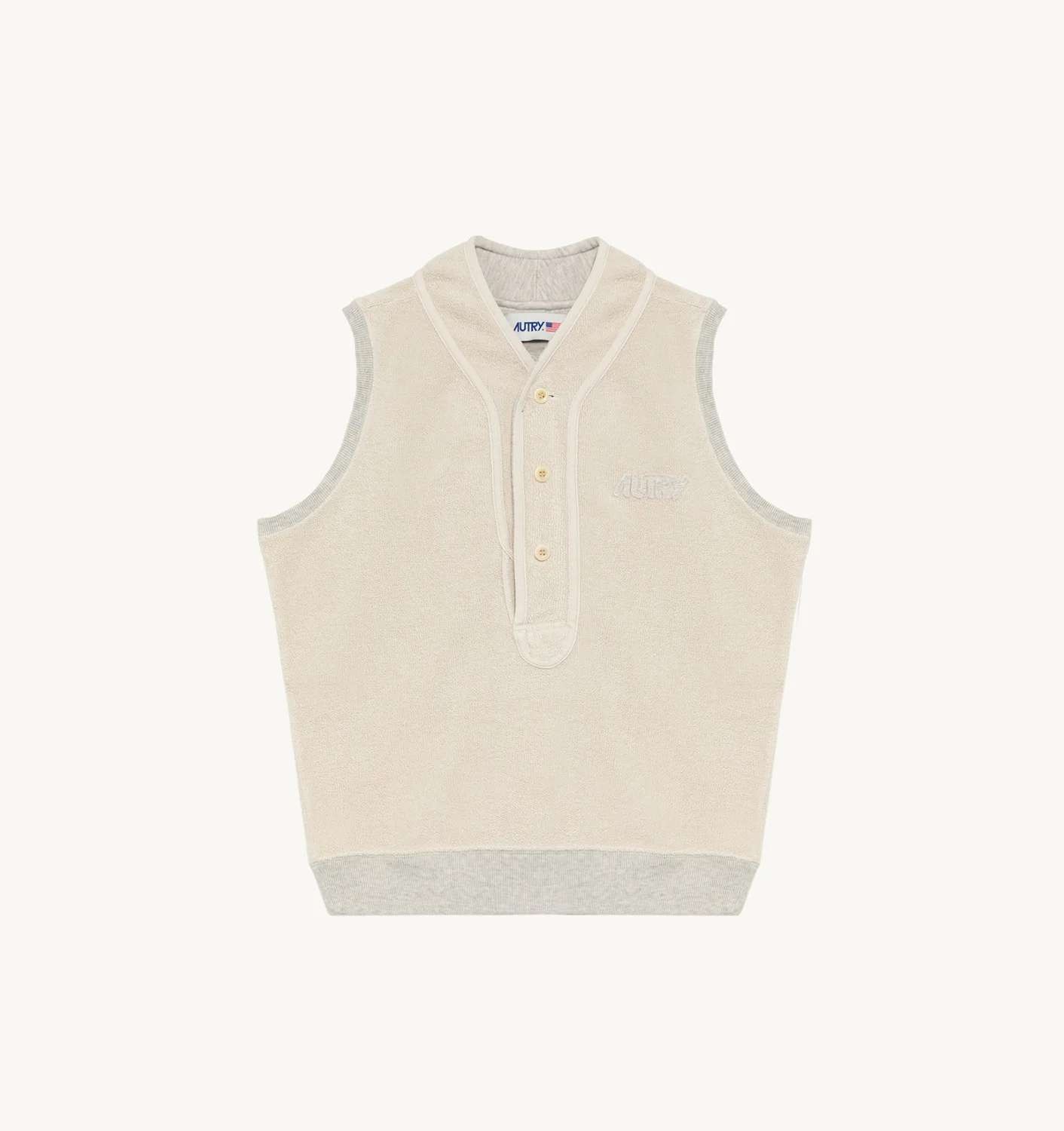 SWEATSHIRT VEST IN GRAY HEAVY JERSEY