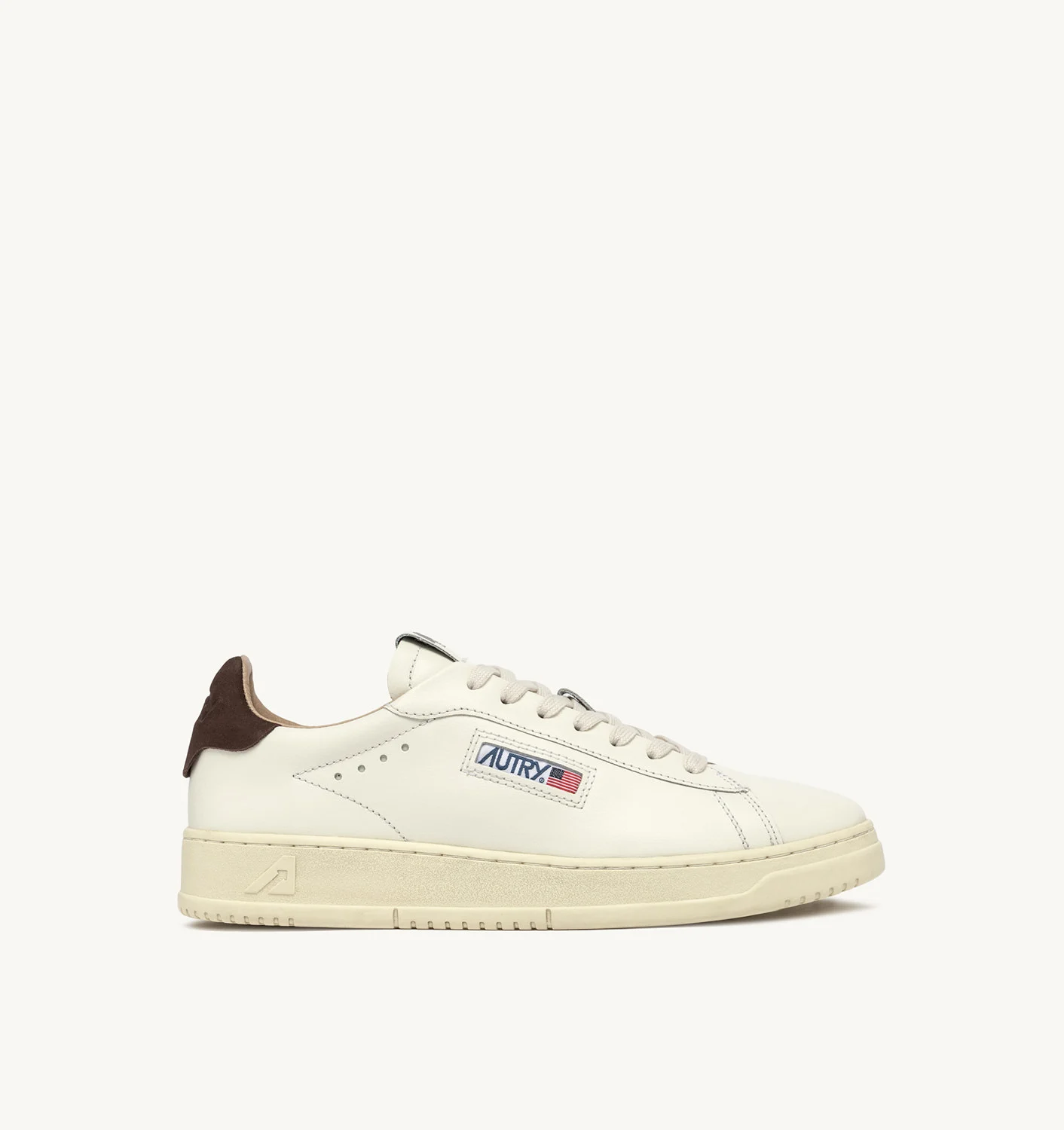 DALLAS LOW SNEAKERS IN WHITE AND BROWN LEATHER