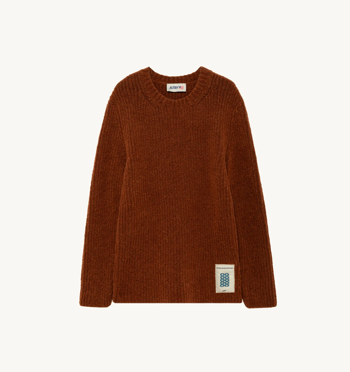 SWEATER IN RED FISHERMAN KNIT