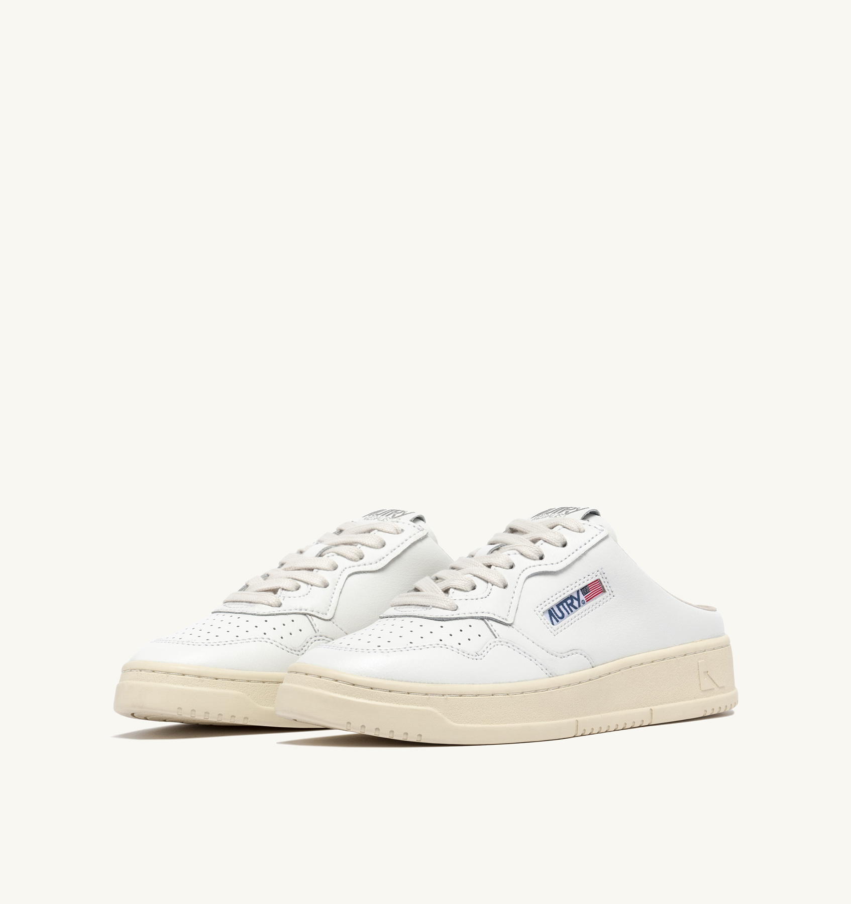 MEDALIST SABOT SNEAKERS IN WHITE LEATHER