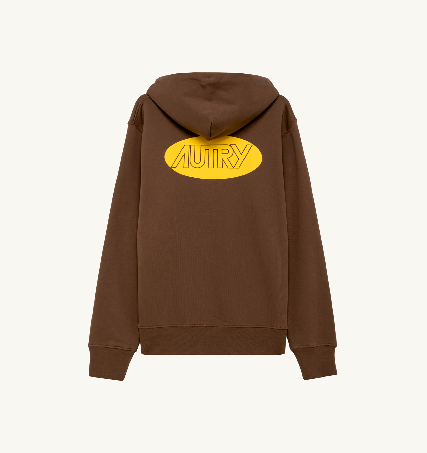 HOODIE IN BROWN JERSEY WITH PRINTED LOGO