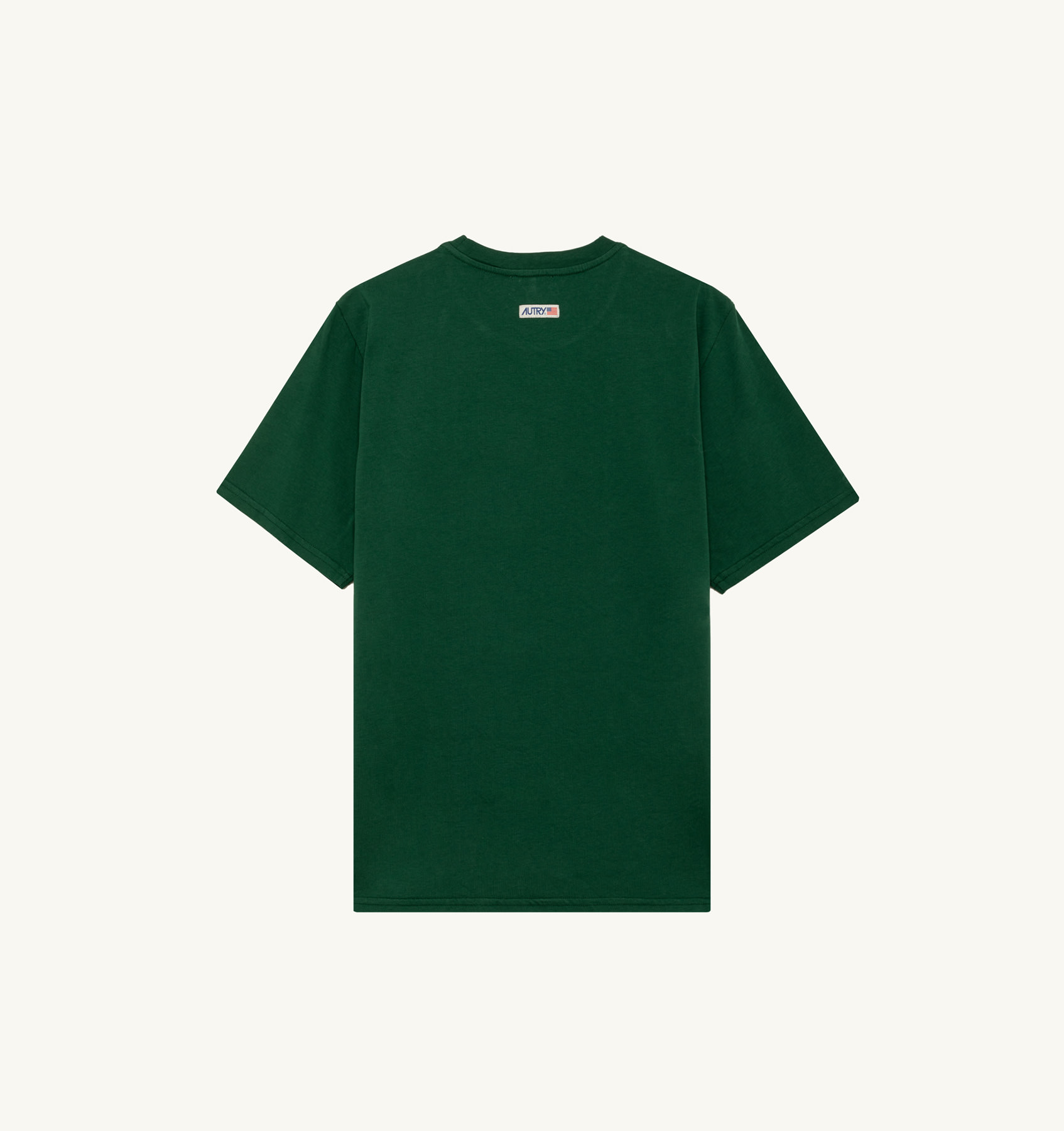 T-SHIRT IN GREEN COTTON WITH LABEL