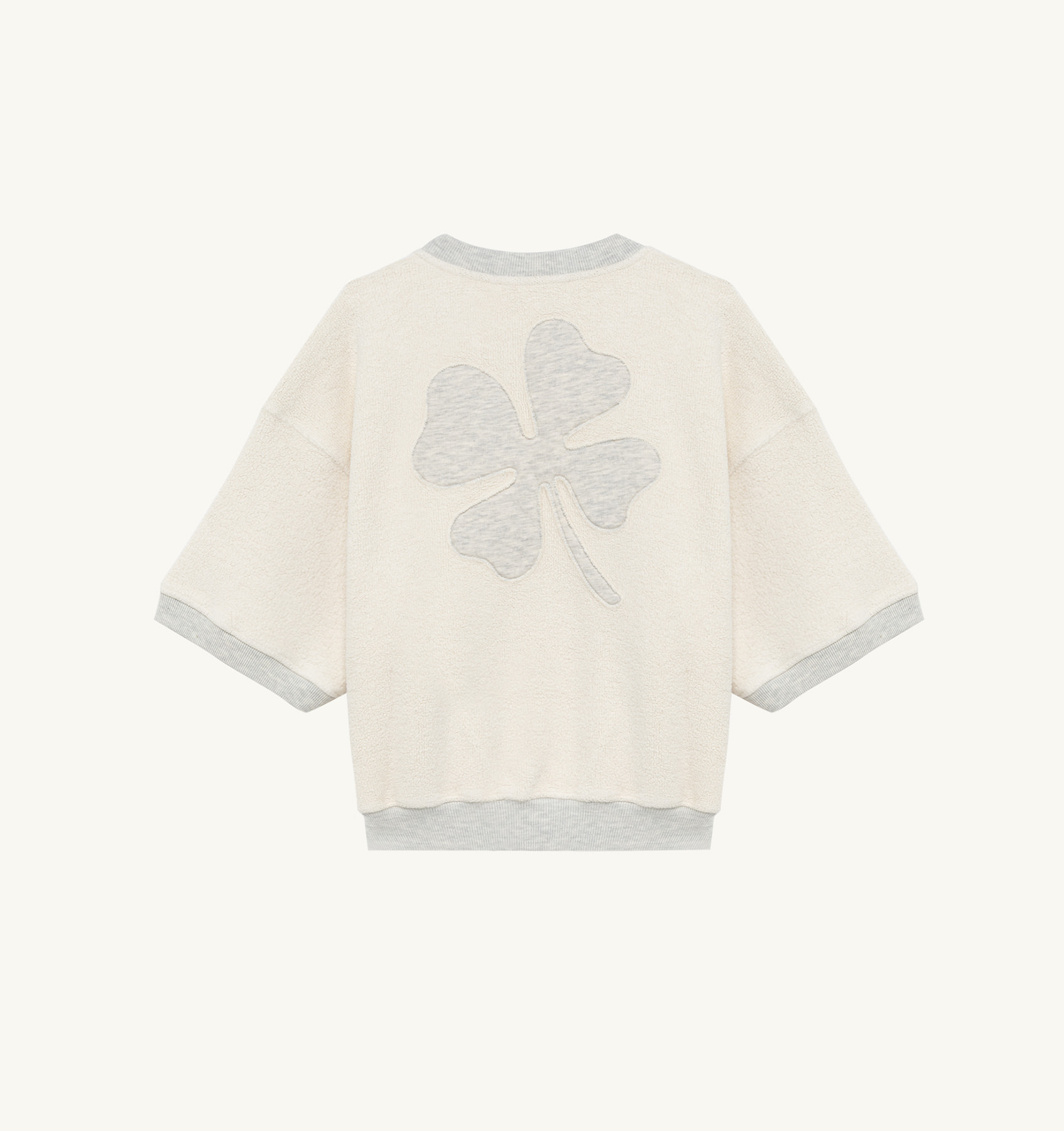 SHORT-SLEEVE SWEATSHIRT IN GRAY HEAVY JERSEY