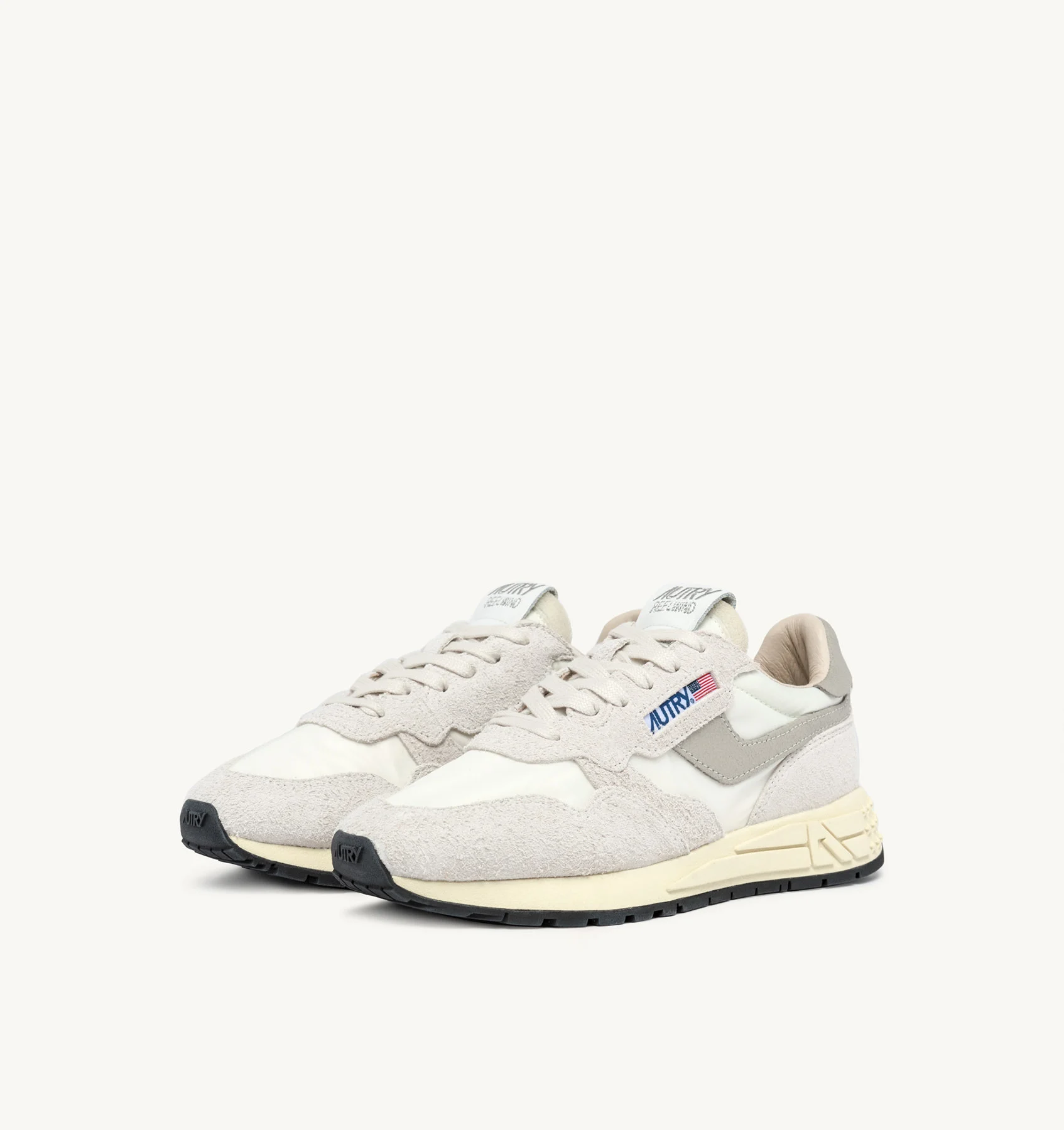 REELWIND LOW SNEAKERS IN BEIGE NYLON AND SUEDE