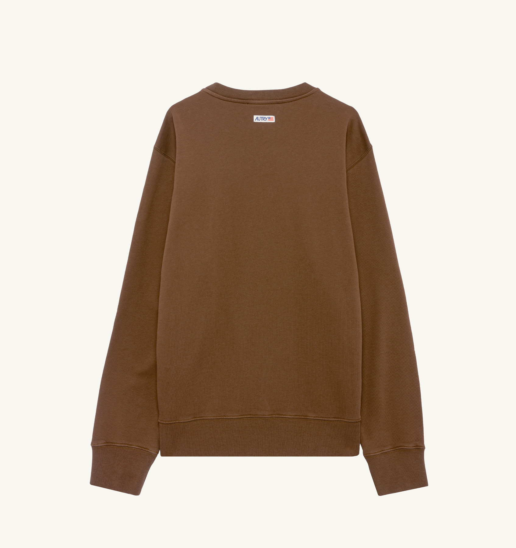 SWEATSHIRT IN BROWN JERSEY WITH LABEL