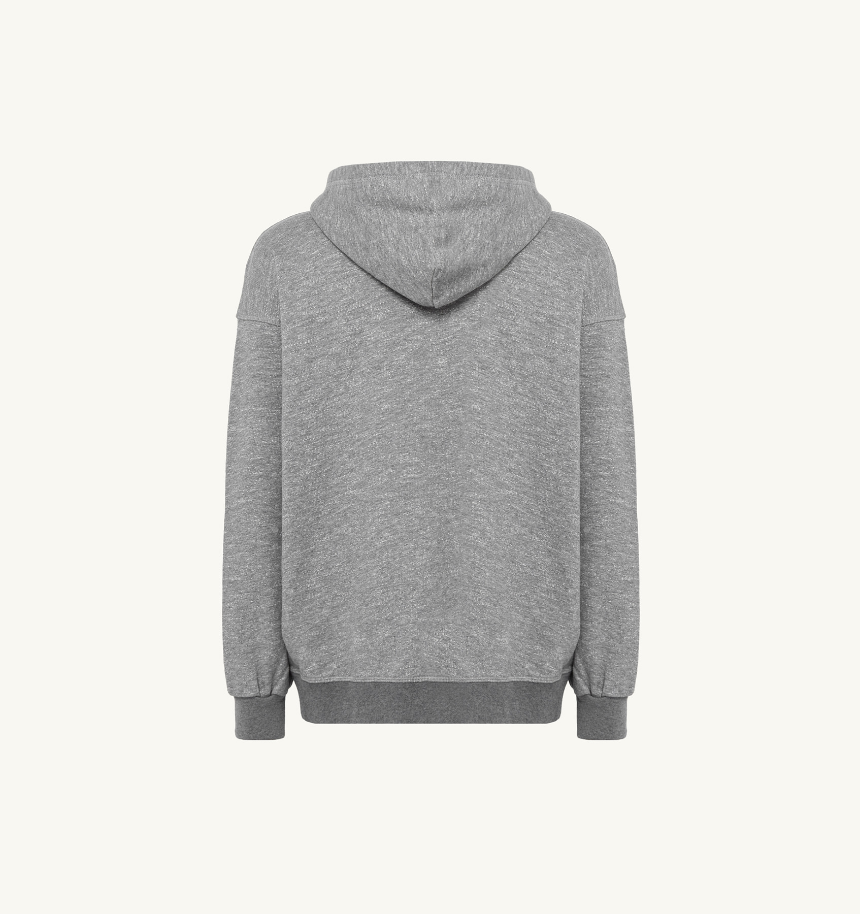 HOODED SWEATSHIRT IN MELANGE GRAY COTTON