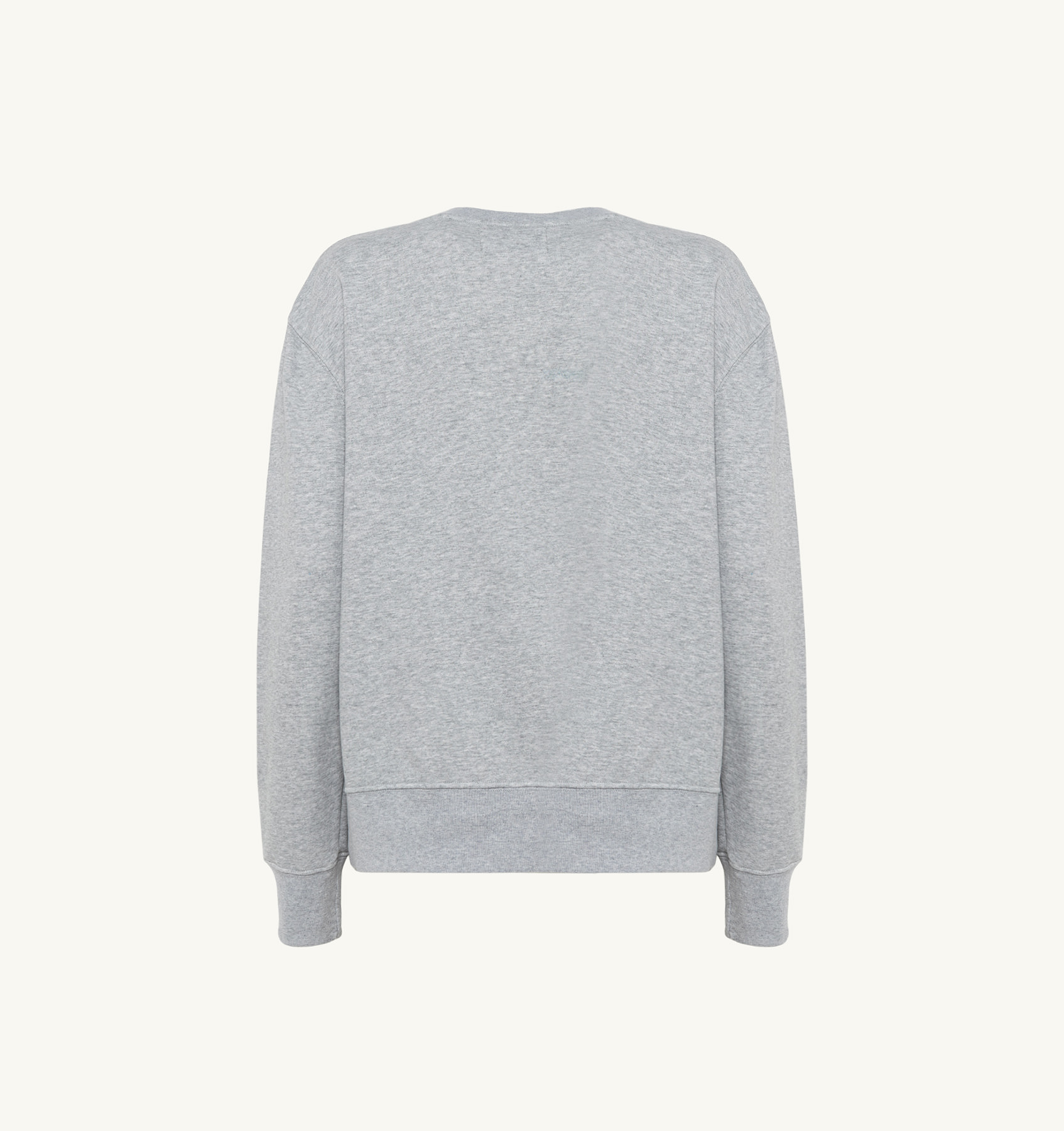 CREW NECK SWEATSHIRT IN MELANGE GRAY COTTON