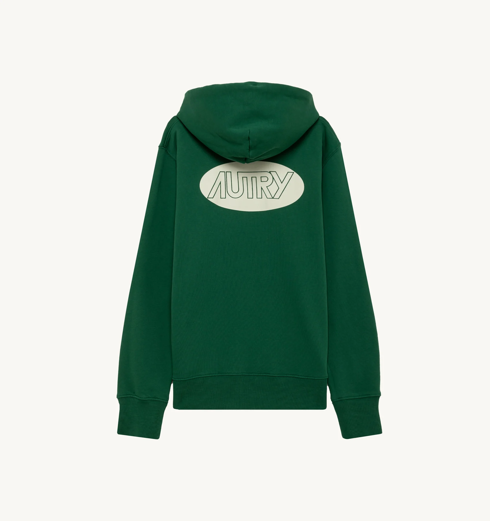 HOODIE IN GREEN JERSEY WITH PRINTED LOGO