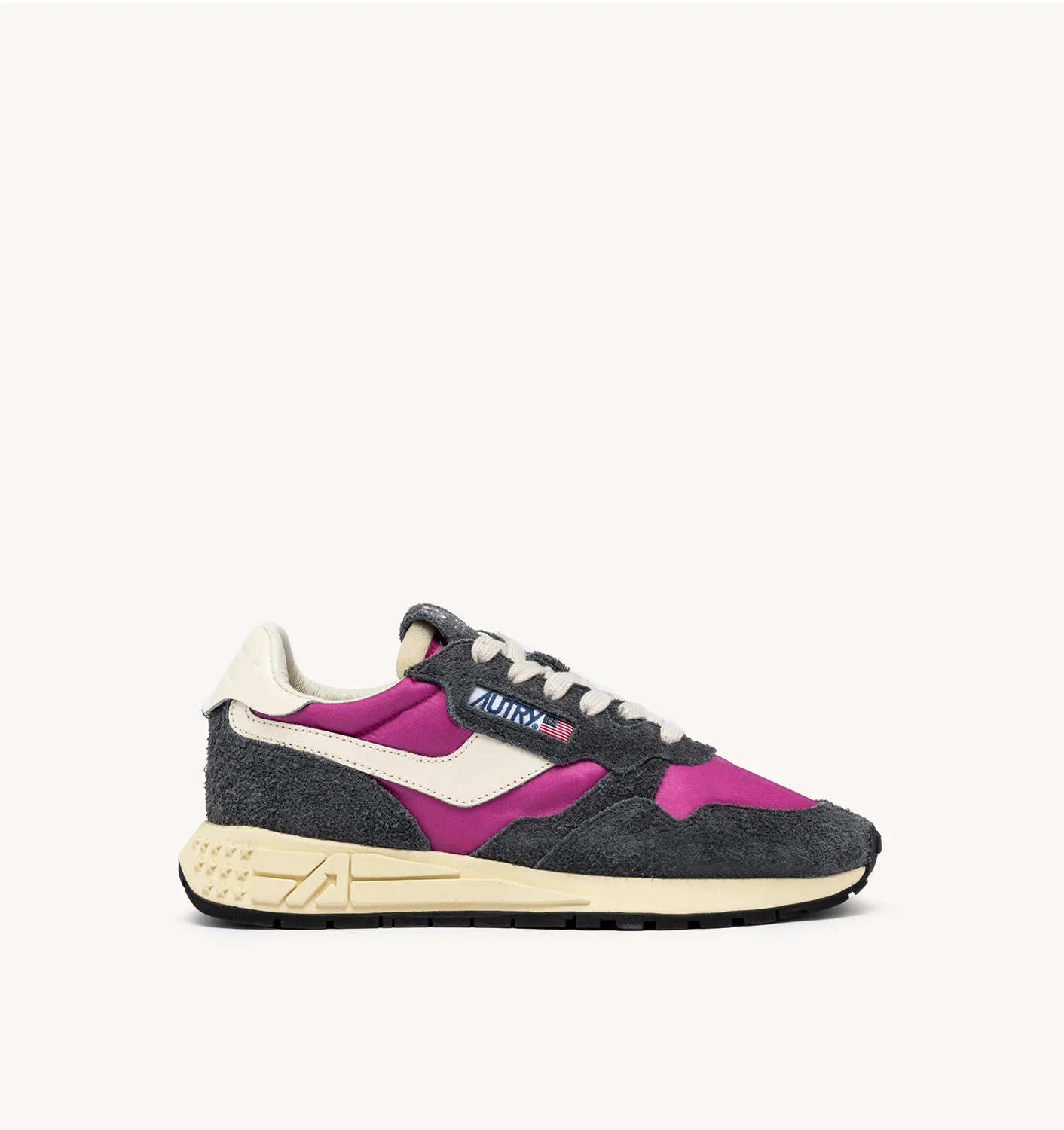 REELWIND LOW SNEAKERS IN FUCHSIA AND WHITE NYLON AND SUEDE