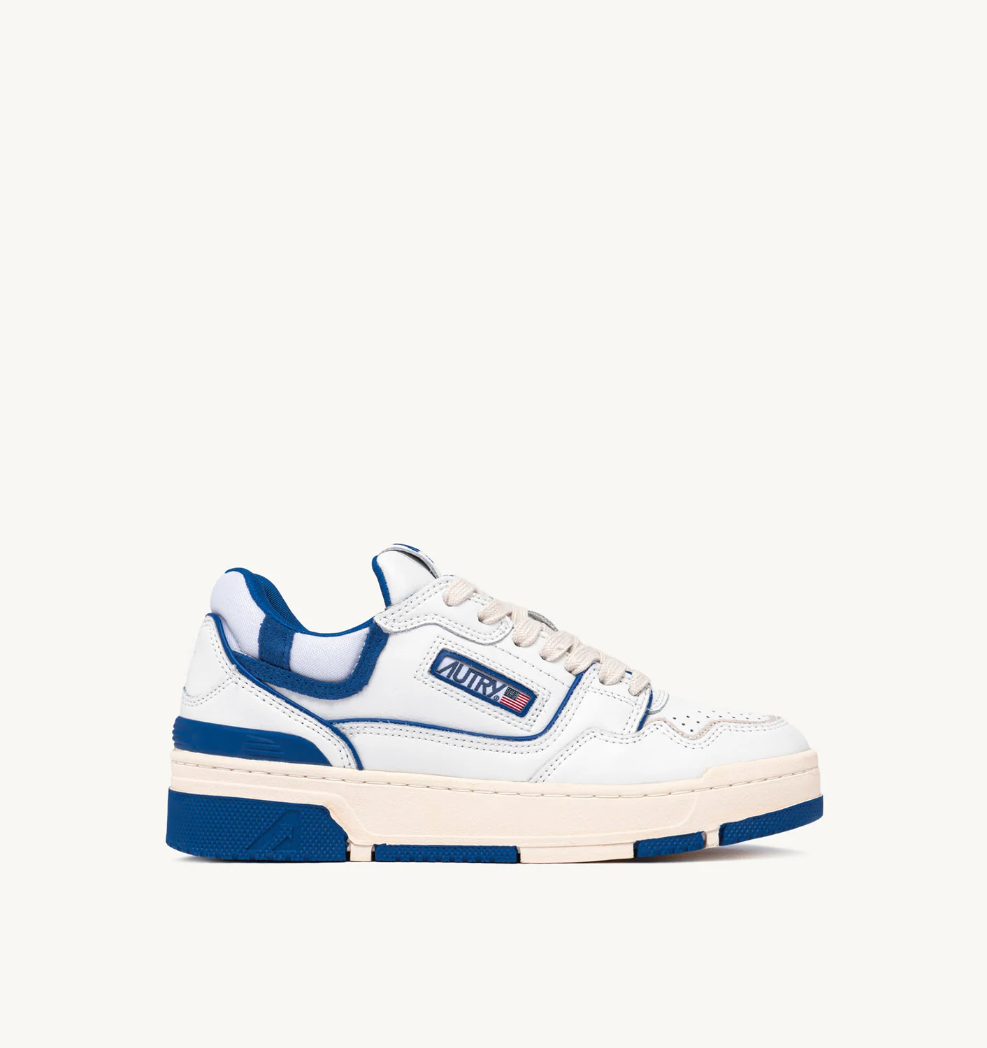 CLC LOW SNEAKERS IN WHITE LEATHER AND PRINCESS BLUE SUEDE
