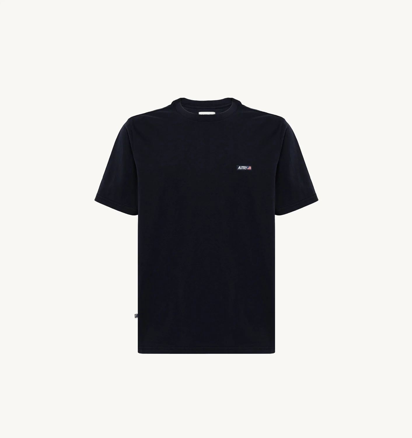 LABEL T-SHIRT IN BLUE COTTON JERSEY