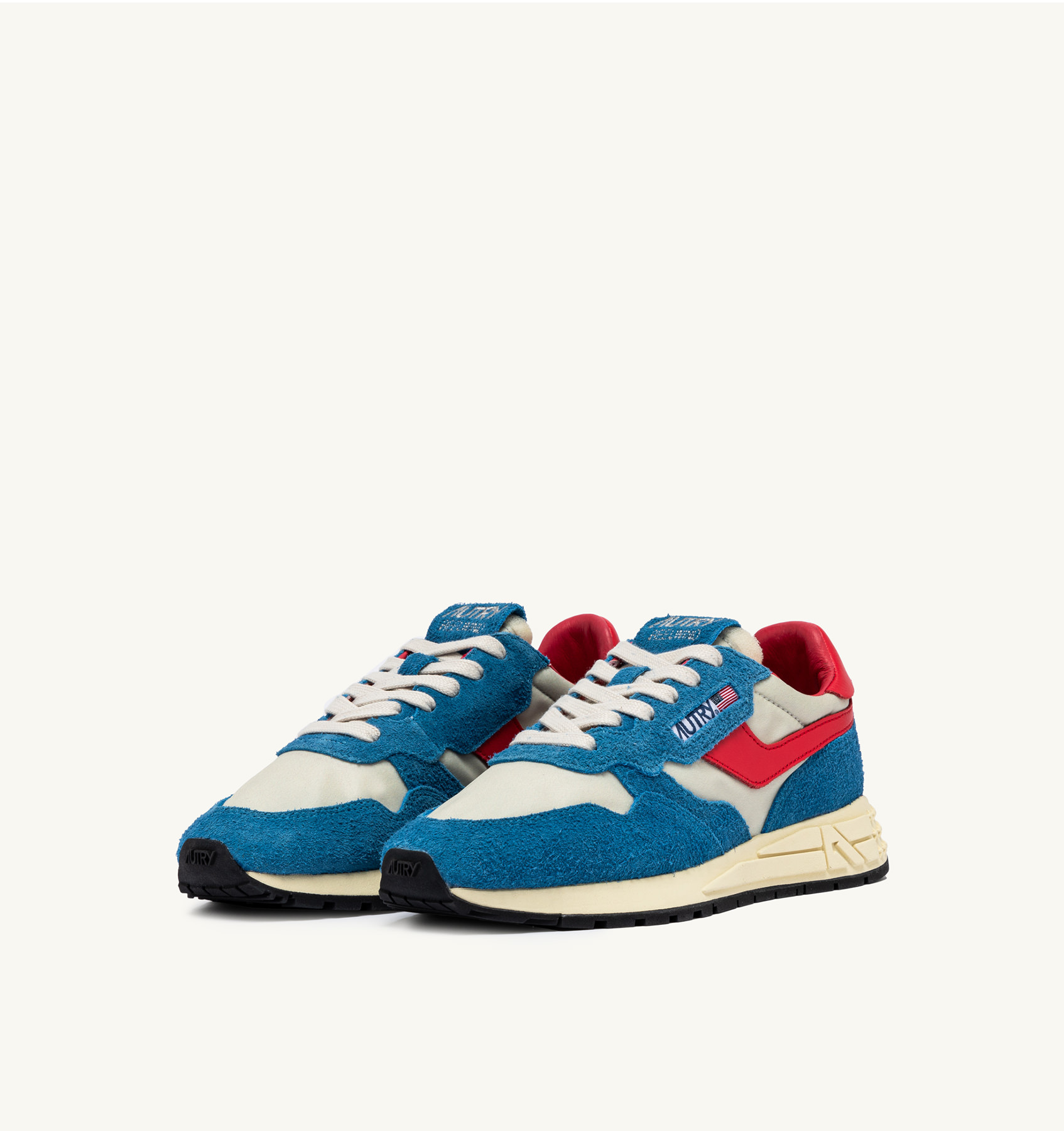 REELWIND LOW SNEAKERS IN BLUE AND RED NYLON AND SUEDE