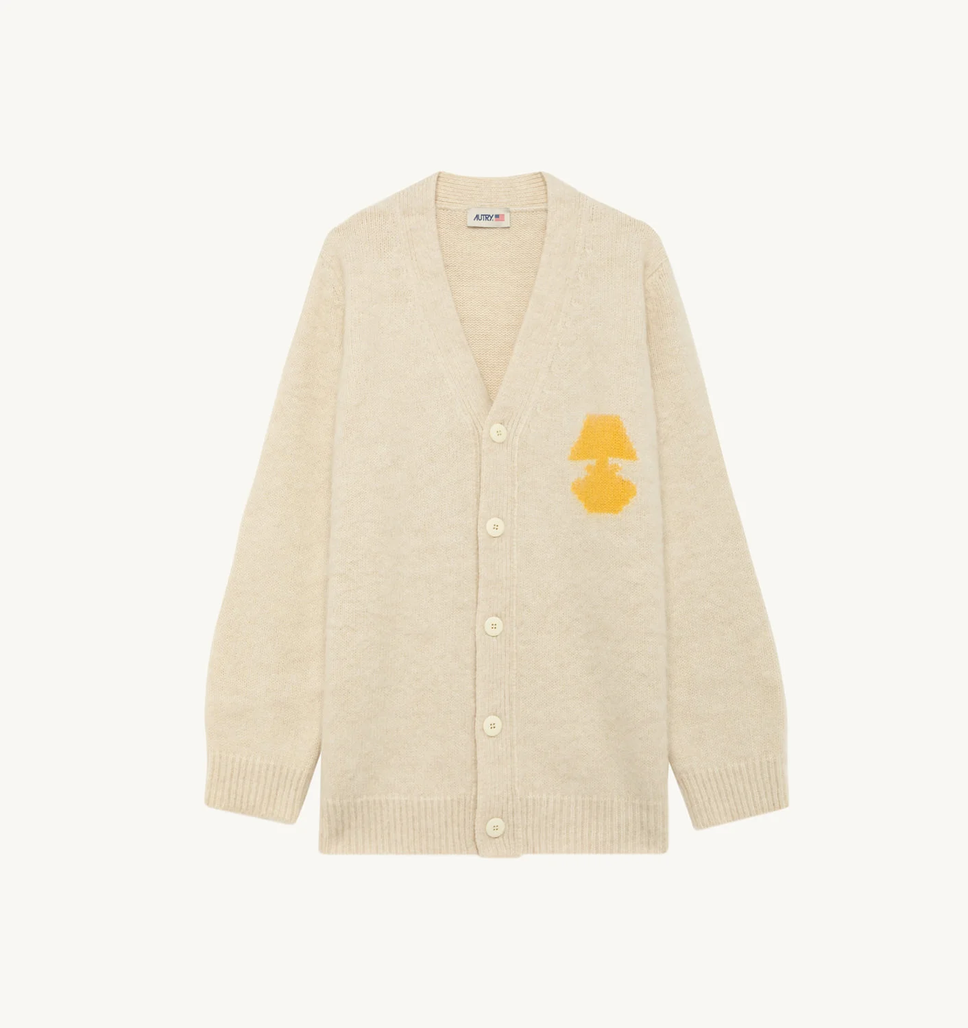 CARDIGAN IN WHITE WOOL KNIT