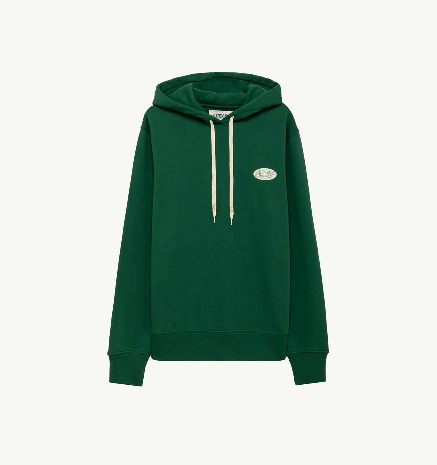 HOODIE IN GREEN JERSEY WITH PRINTED LOGO