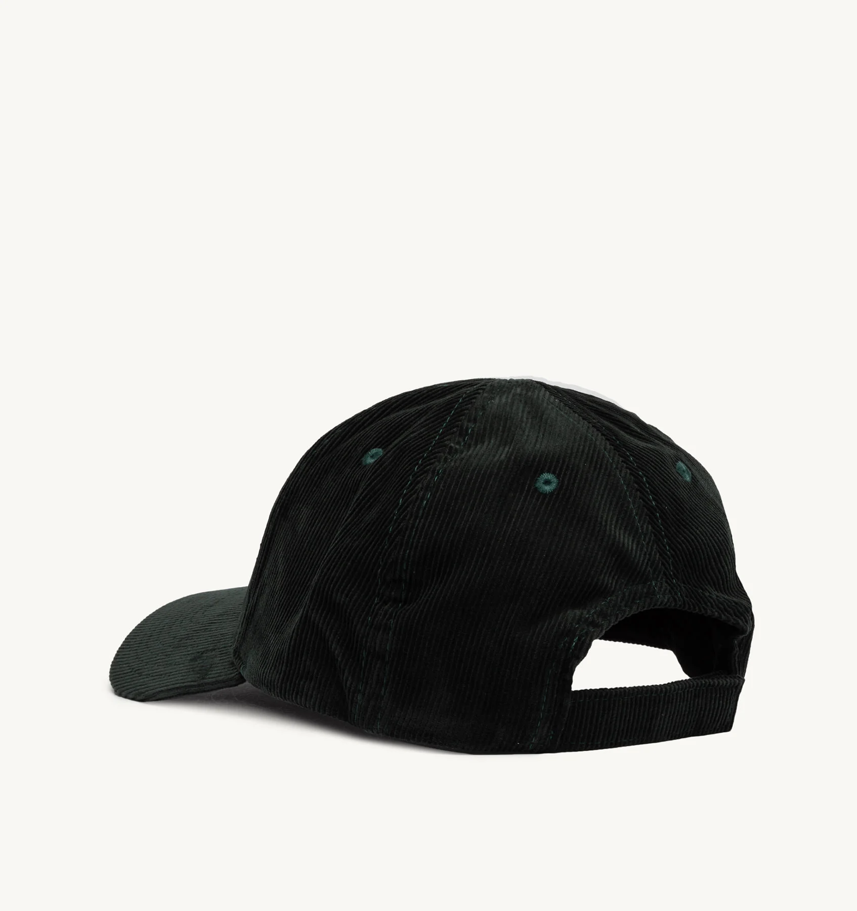 BASEBALL CAP IN EMBROIDERED GREEN CORDUROY