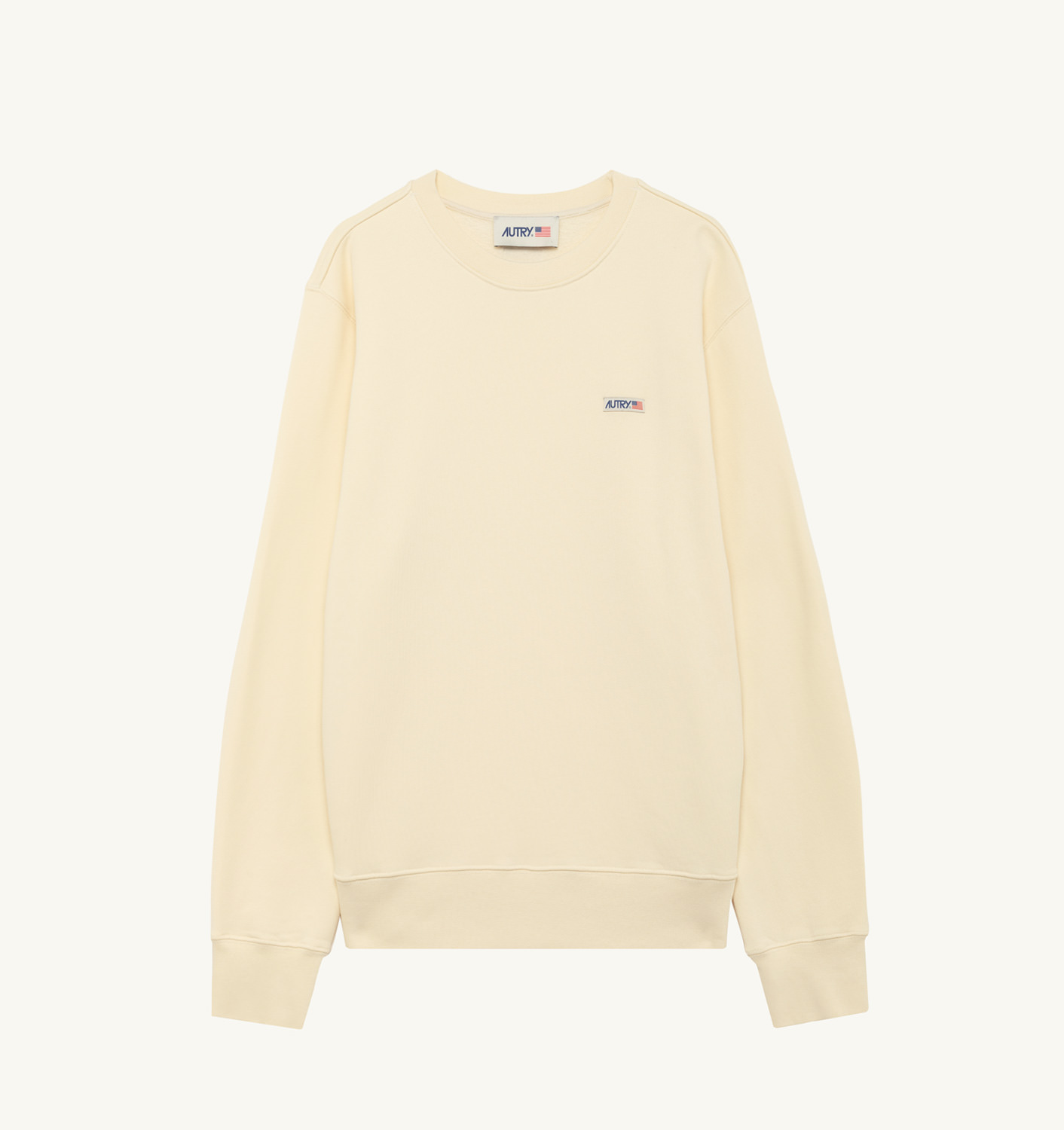 SWEATSHIRT IN WHITE JERSEY WITH LABEL