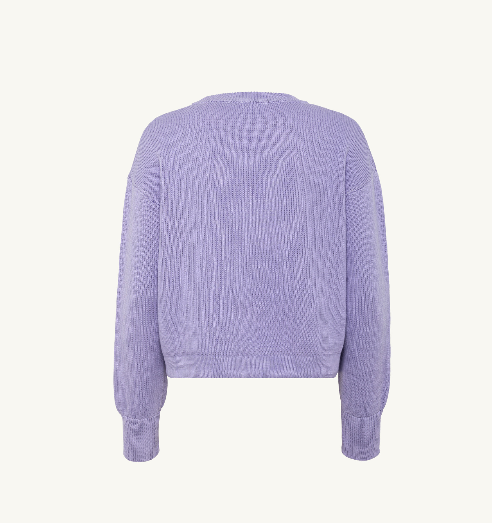 BOXY FIT CREW NECK SWEATER IN COTTON WITH JACQUARD LOGO