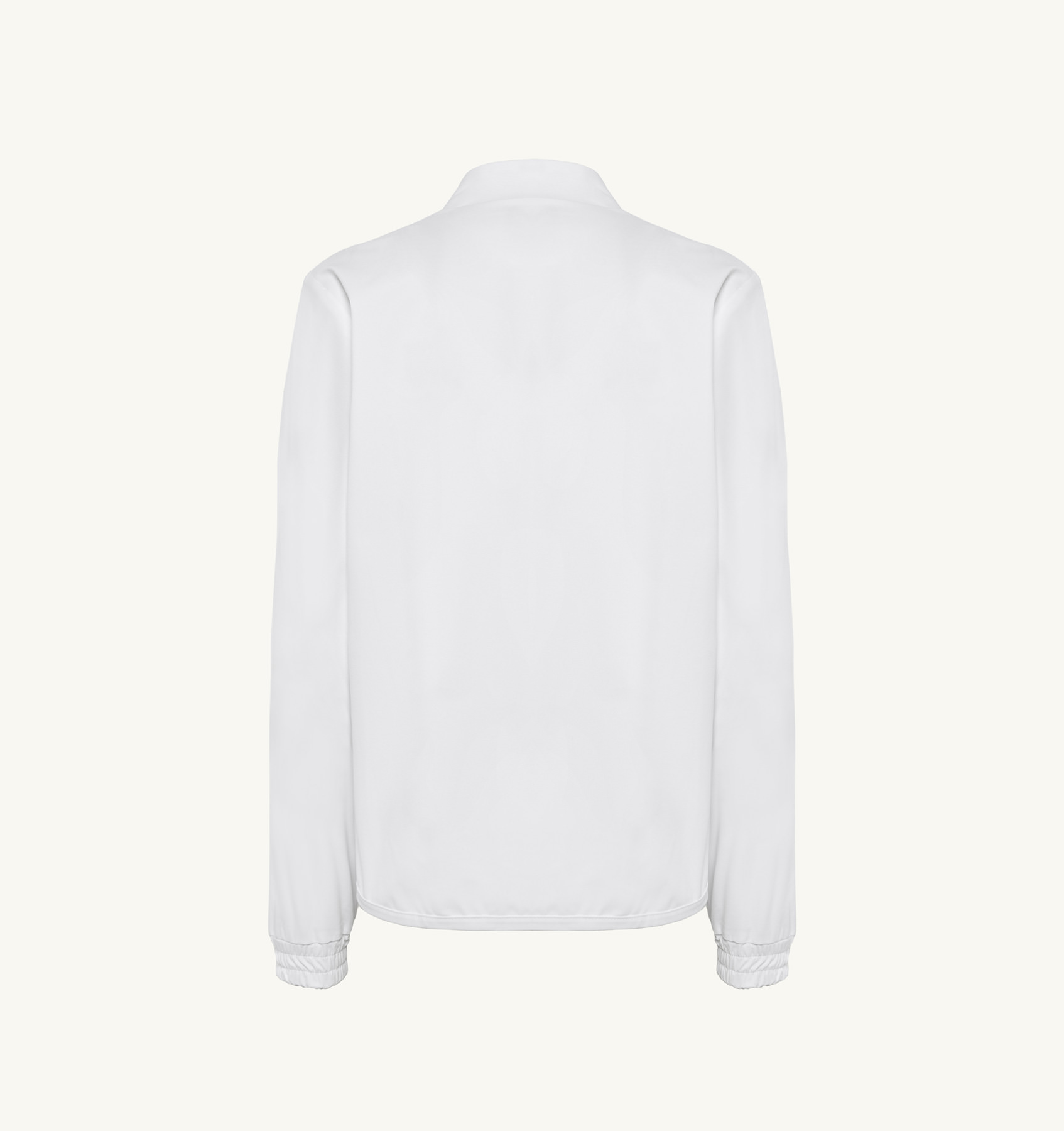 WHITE GOLF JACKET WITH CONTRAST PIPING