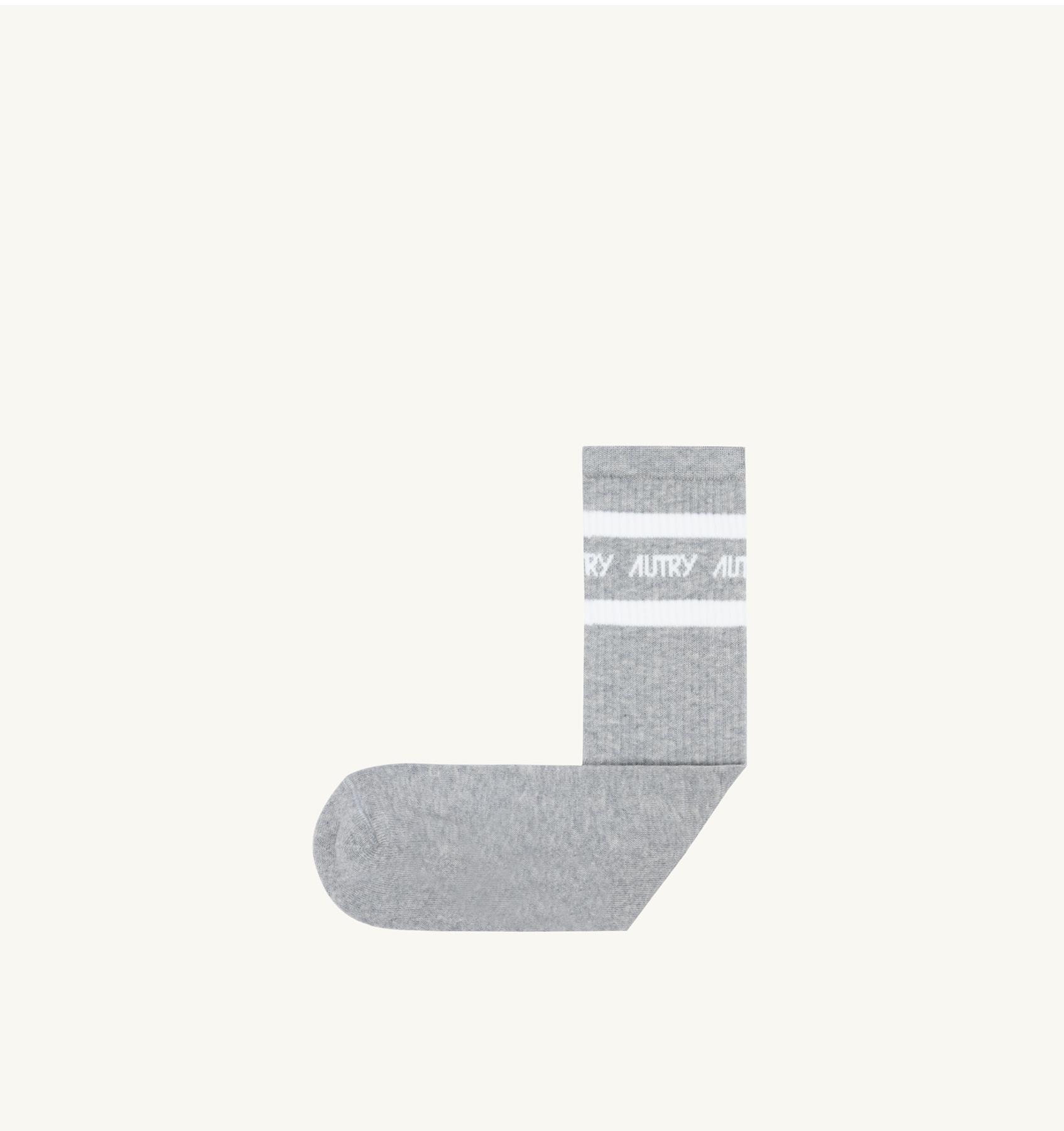 LOGO SOCKS IN MELANGE GRAY COTTON TERRY